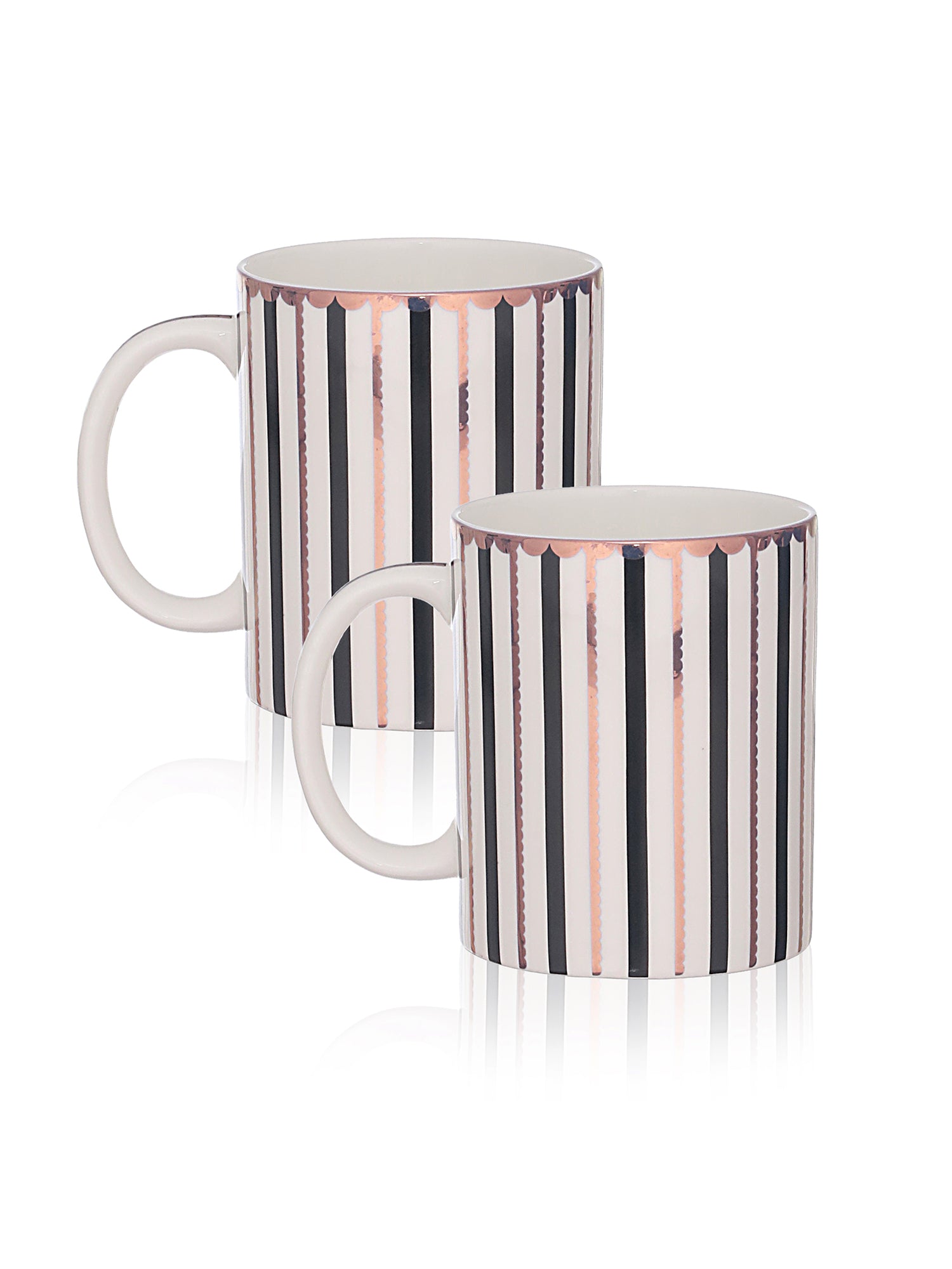 TUXEDO STRIPES TEA & COFFEE MUGS (Pack Of 2)