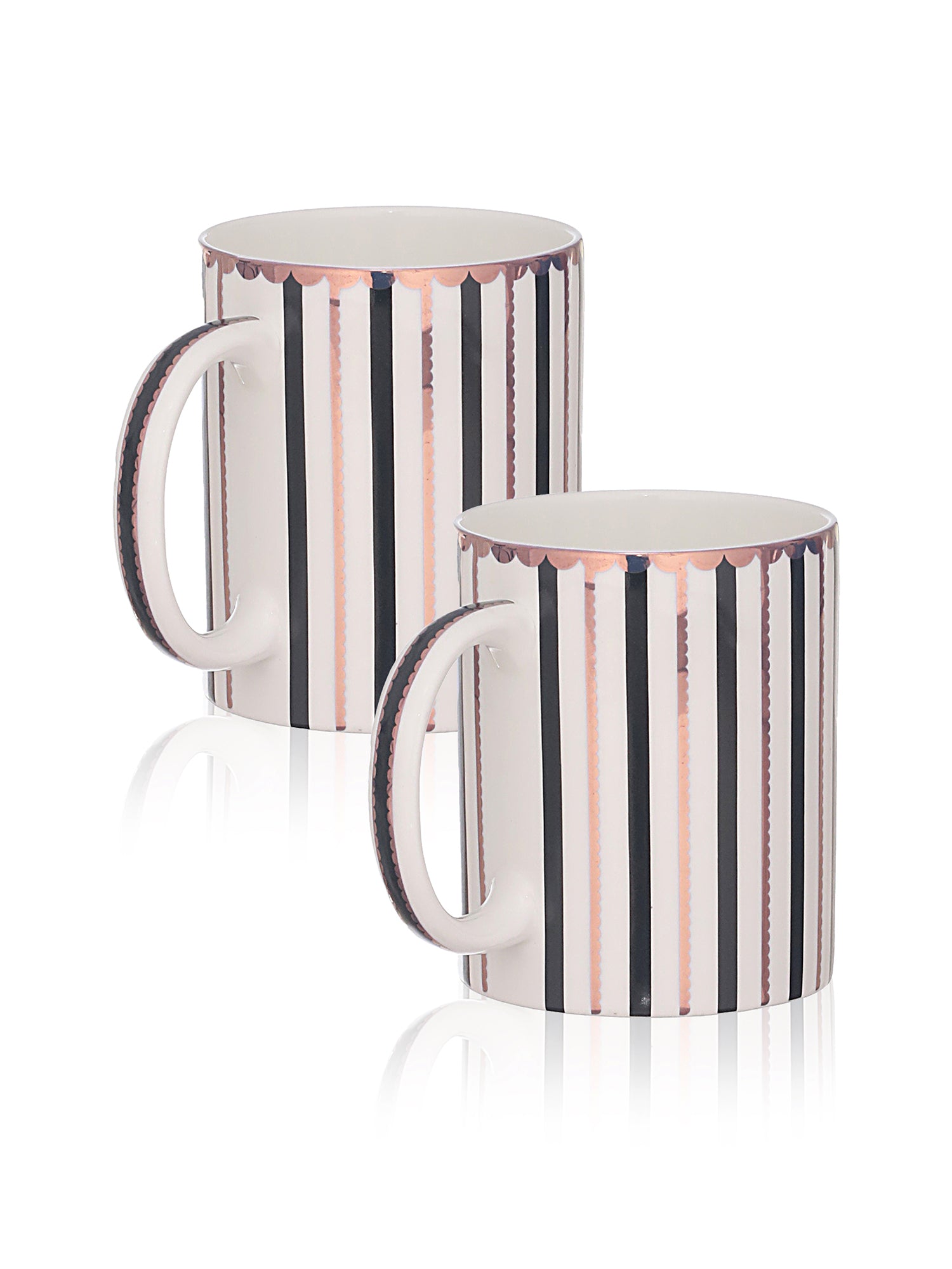 TUXEDO STRIPES TEA & COFFEE MUGS (Pack Of 2)