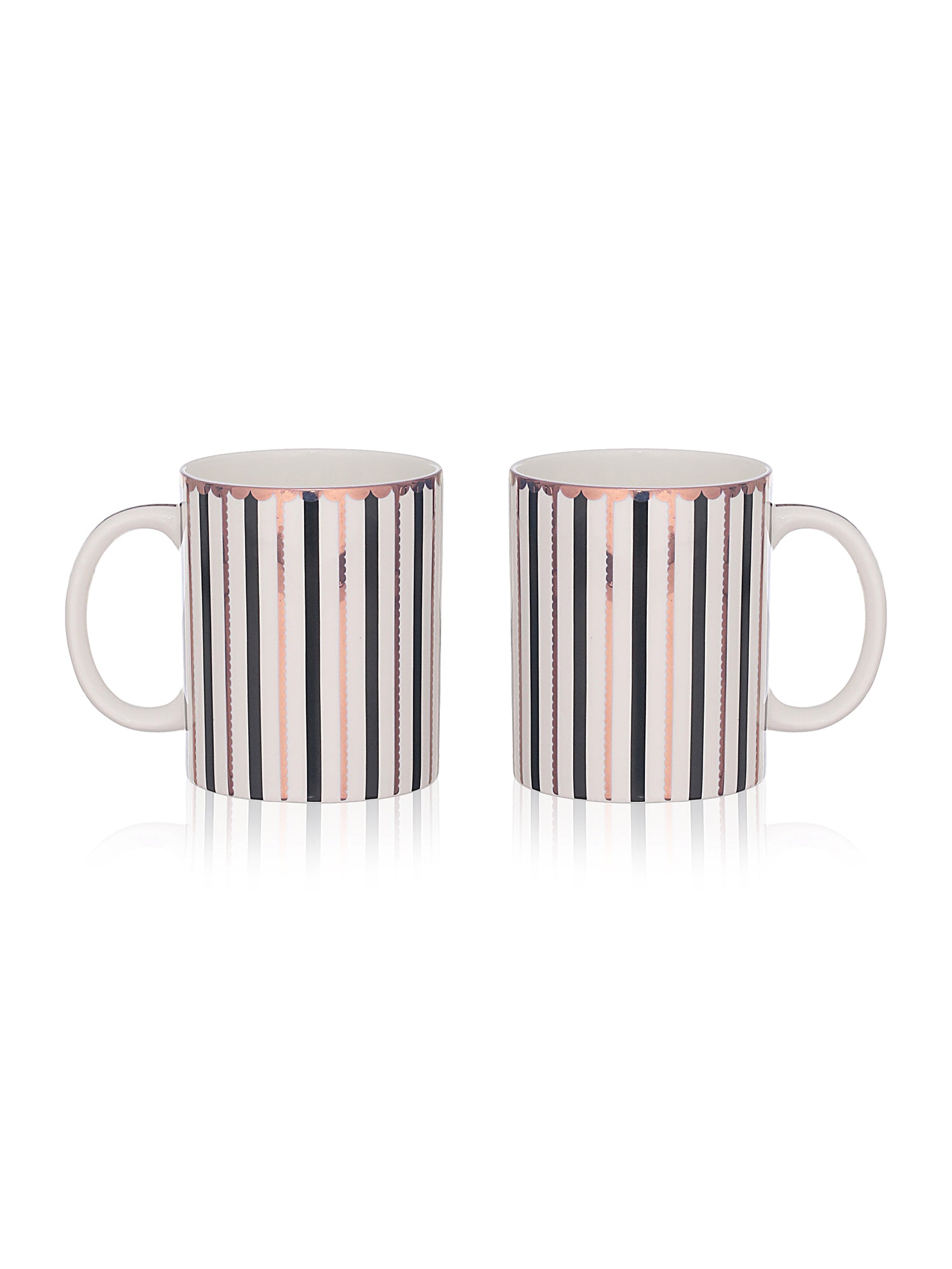 TUXEDO STRIPES TEA & COFFEE MUGS (Pack Of 2)