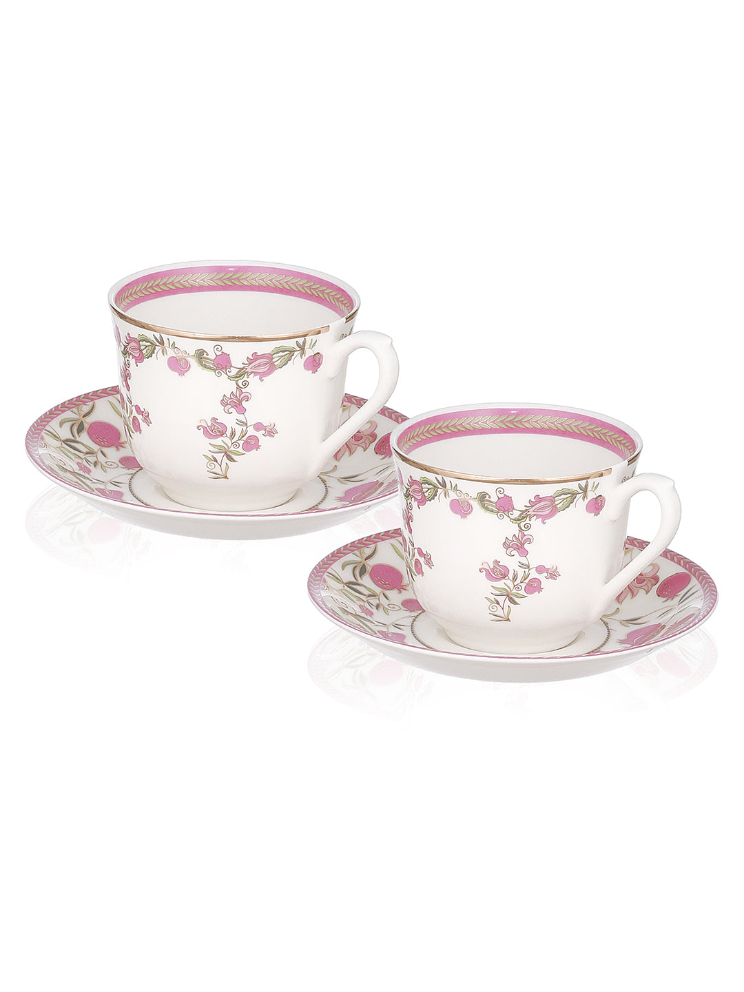 Pom Passion 24K Gold Plated Tea Cup And Saucer Set | Set of 6