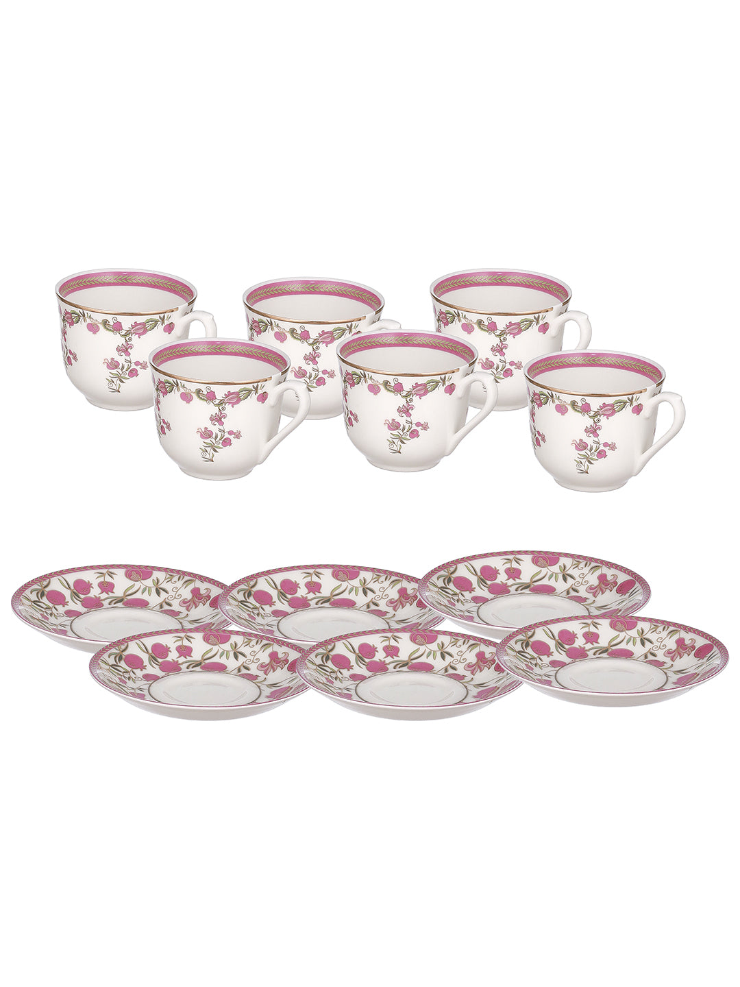Pom Passion 24K Gold Plated Tea Cup And Saucer Set | Set of 6