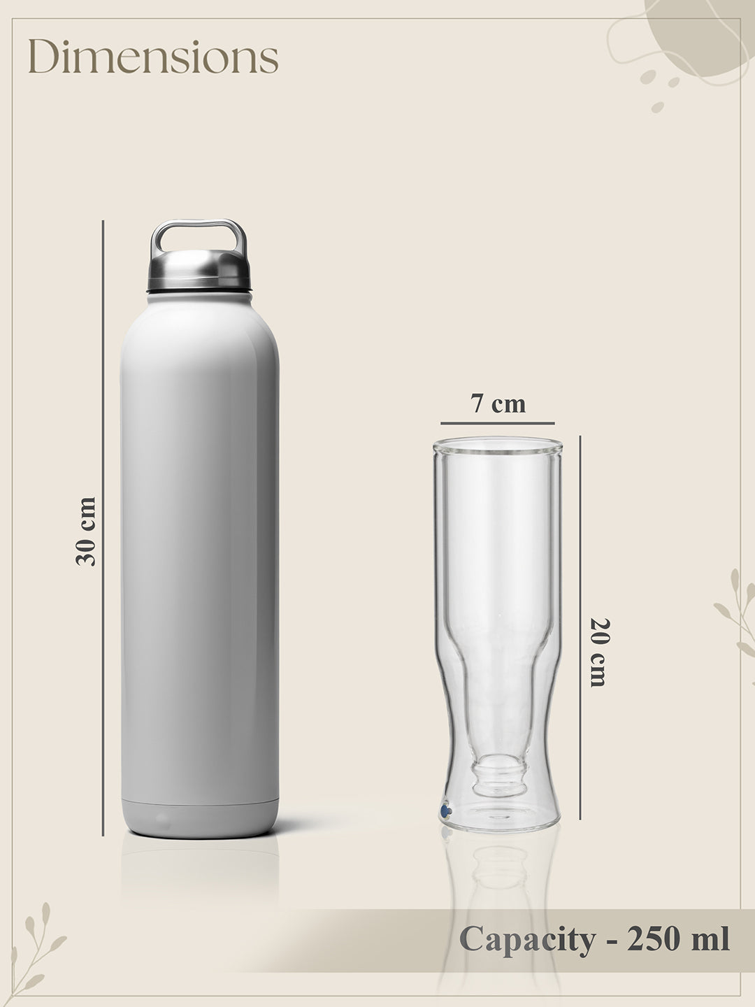 DOUBLE WALL INVERTED BOTTLE SHAPED BEER GLASS