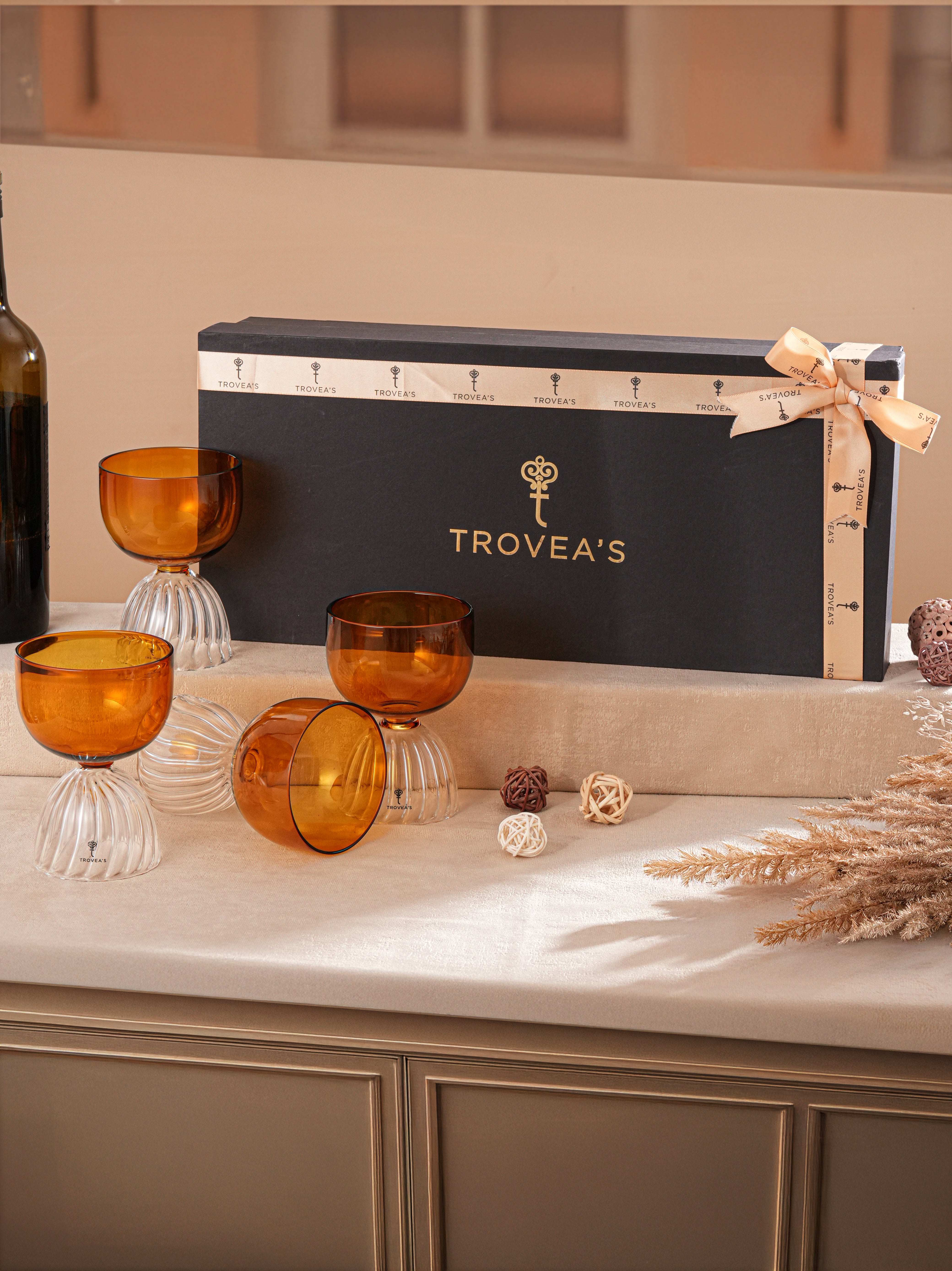 Amber Twist Cocktail Glass - Pack of 4