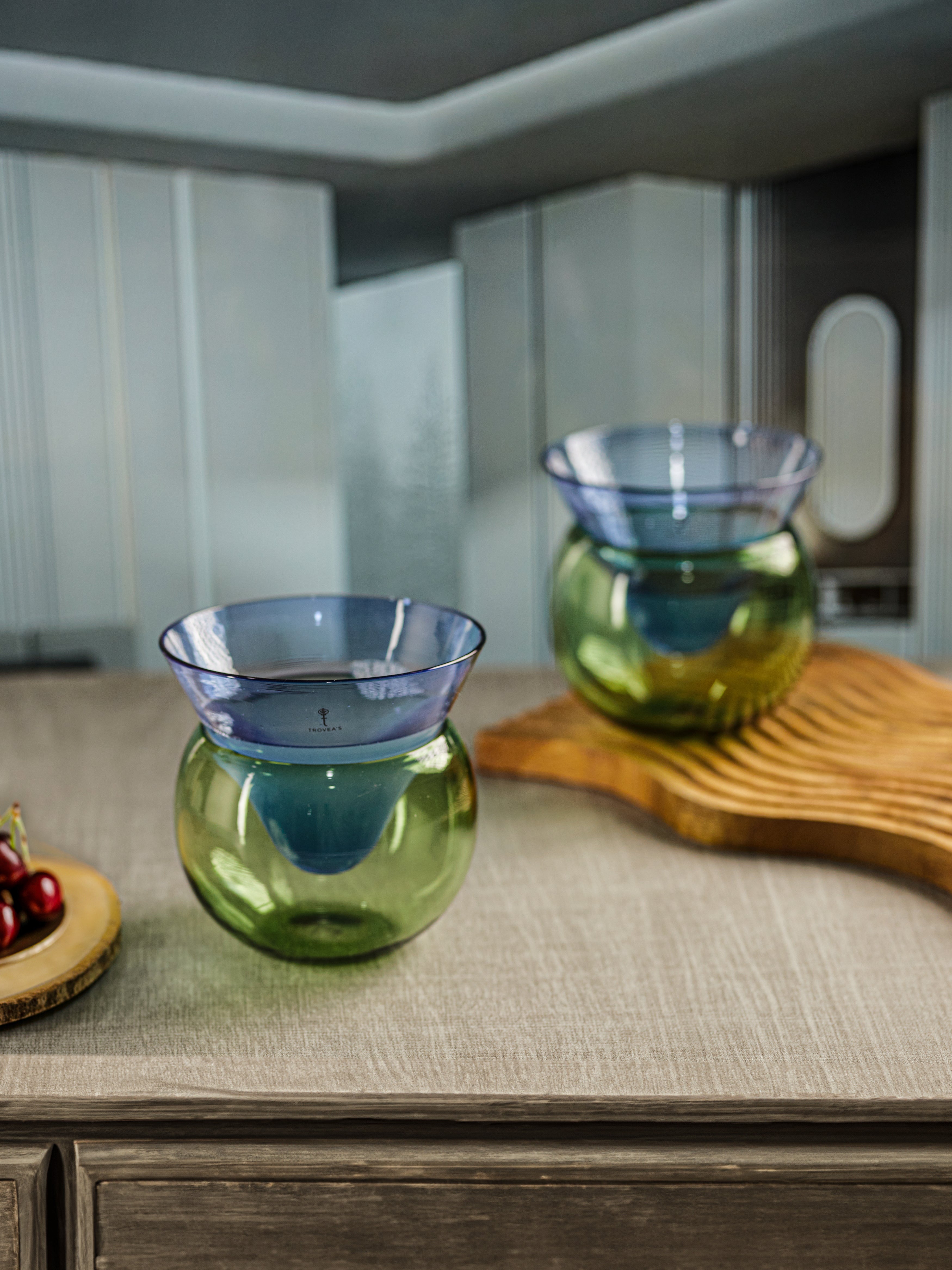 Emerald Sea Ice Chiller Cocktail Glass, Pack of 2