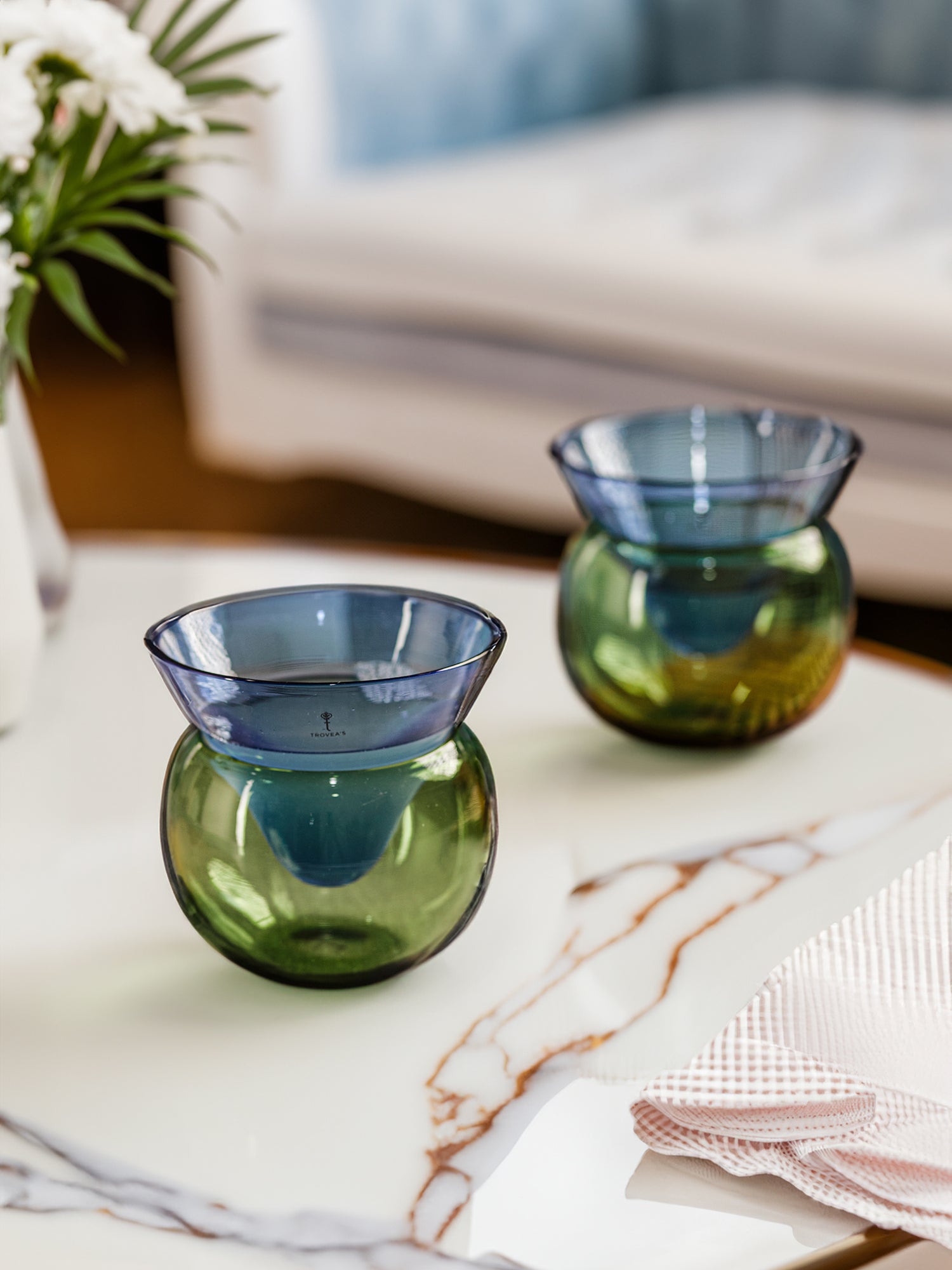 Emerald Sea Ice Chiller Cocktail Glass, Pack of 2