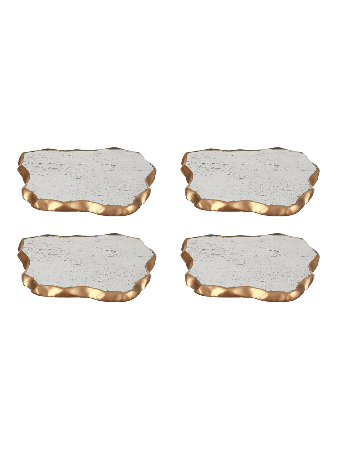 Amoeba Gleam Glass Coaster Set (Pack Of 4)