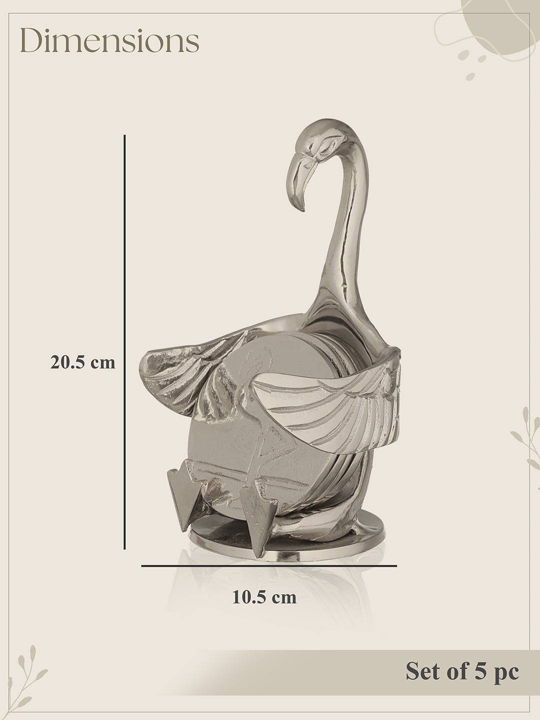 Flamingo Flair Coasters with Stand (set of 4 )