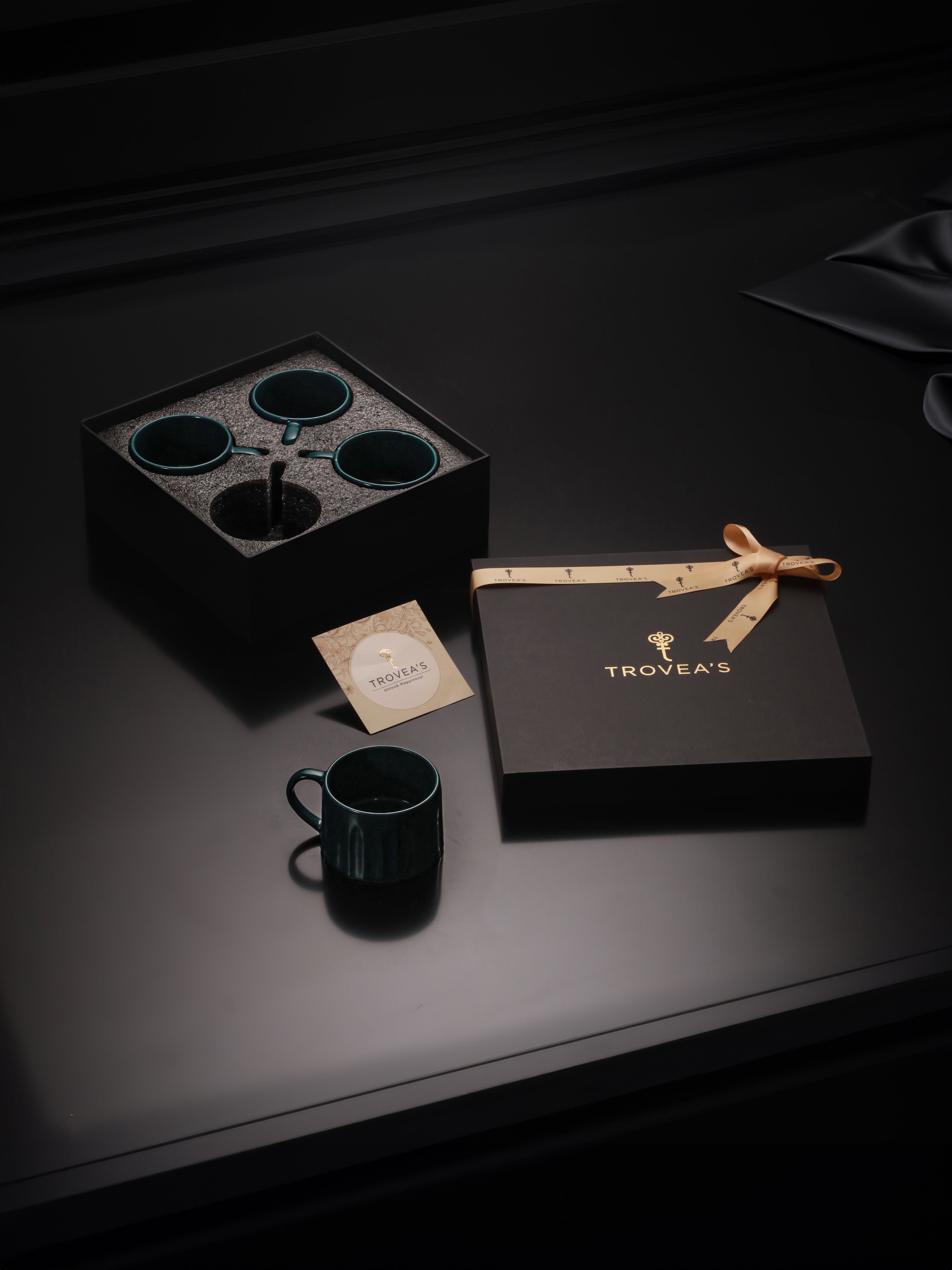 Ceramic Castleton Green Tea Cups (Pack of 4)