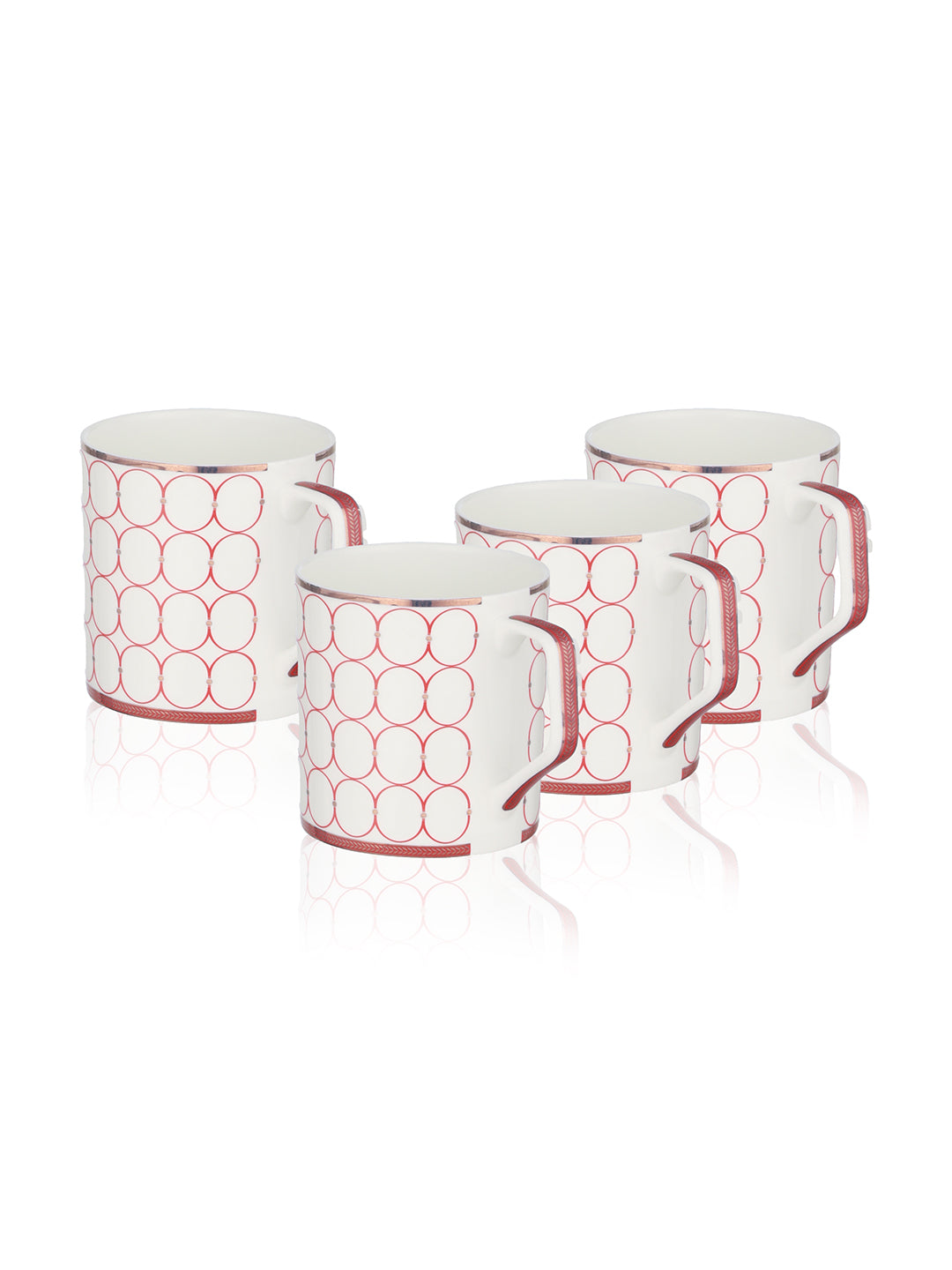 Crimson Sip Tea Mugs (Pack Of 4)