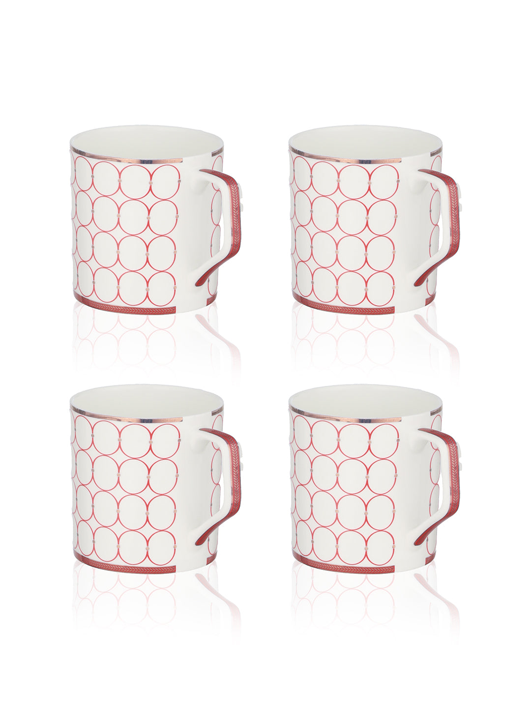 Crimson Sip Tea Mugs (Pack Of 4)