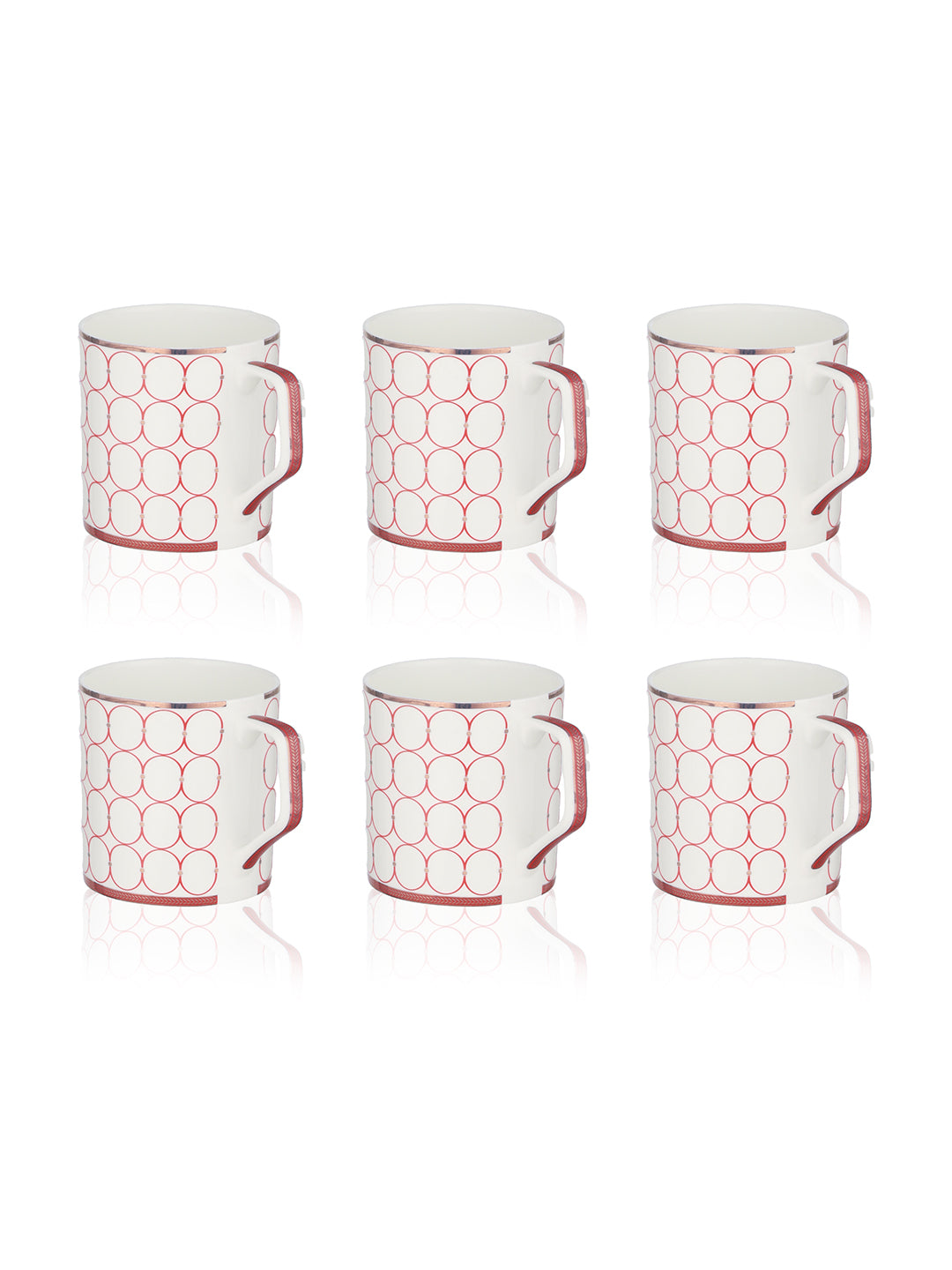 Crimson Sip Tea Mugs (Pack Of 4)