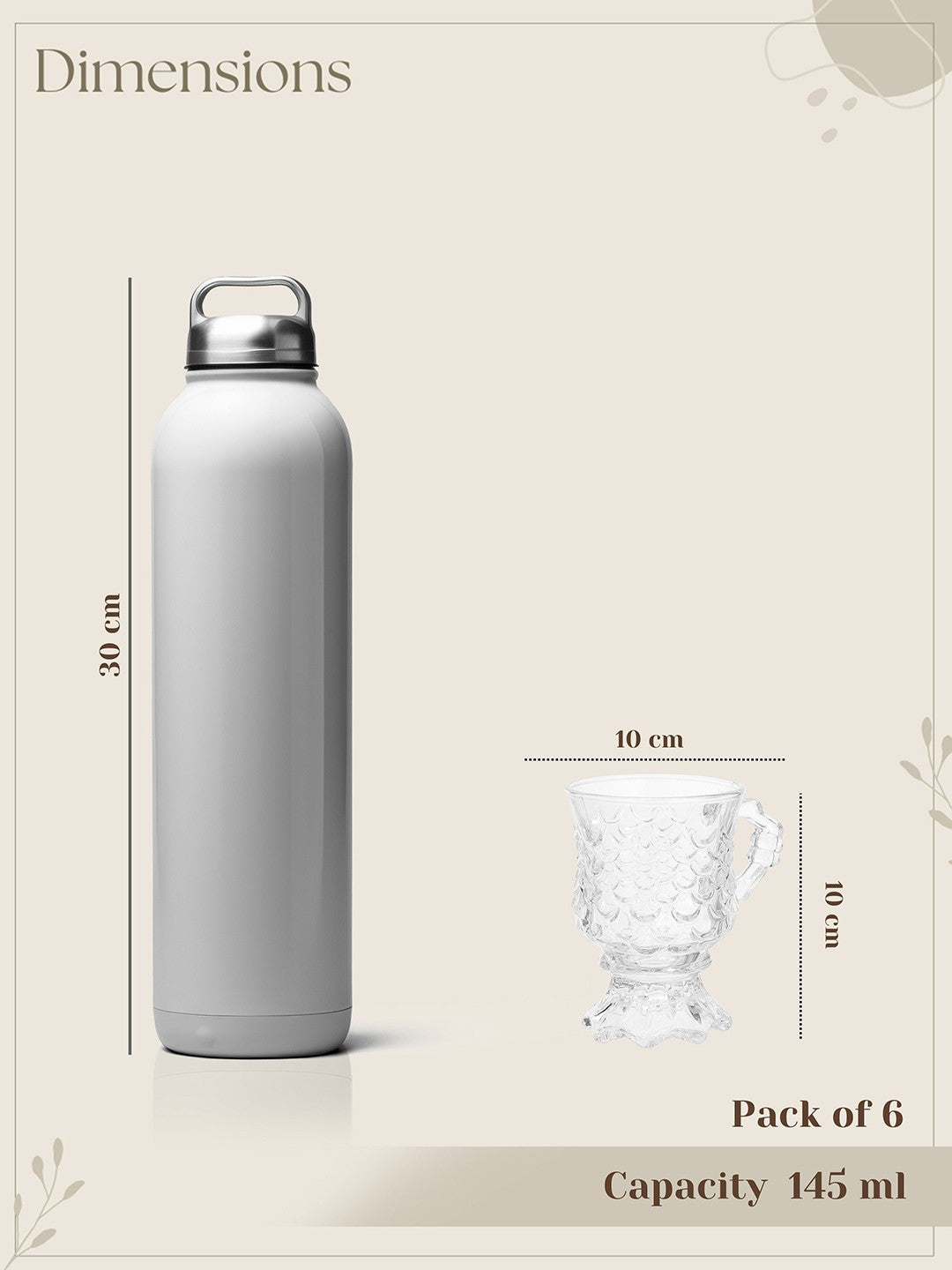 Vetra Clear Glass Tea/Coffee - Pack of 6