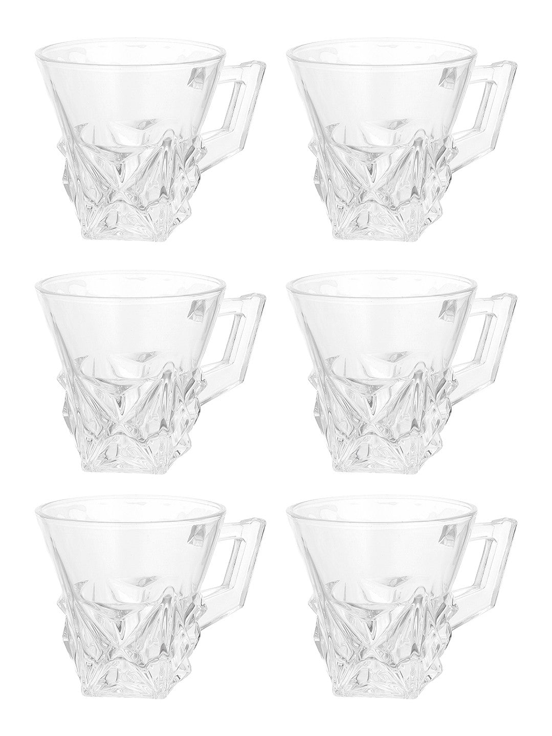 Pebelle Tea/Coffee Clear Cups - Pack of 6