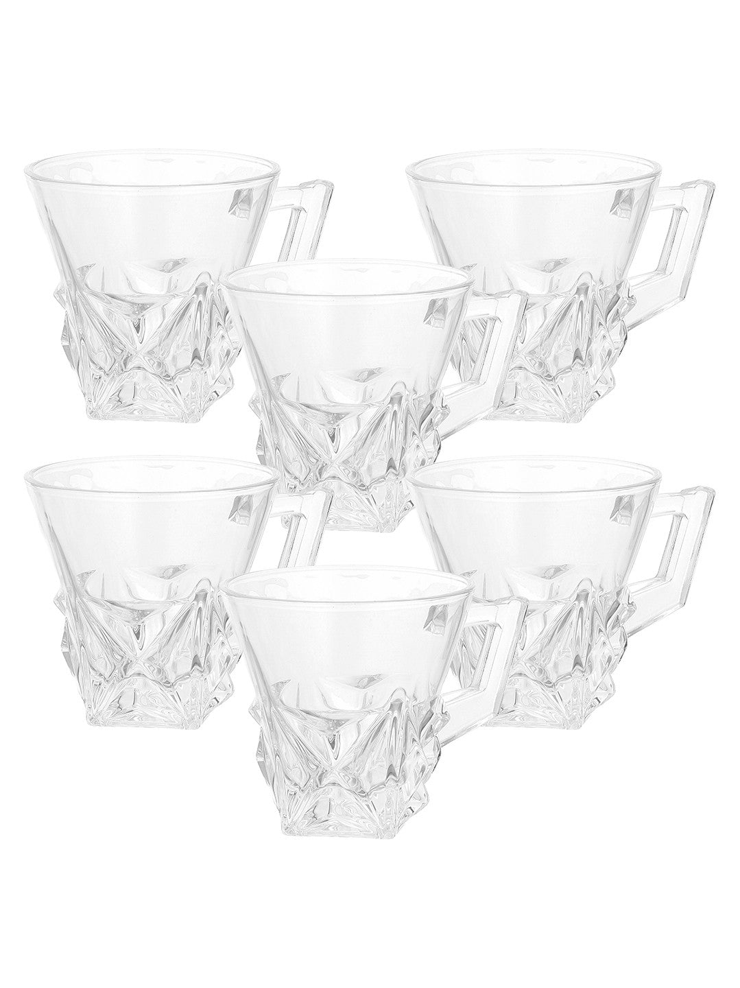 Pebelle Tea/Coffee Clear Cups - Pack of 6