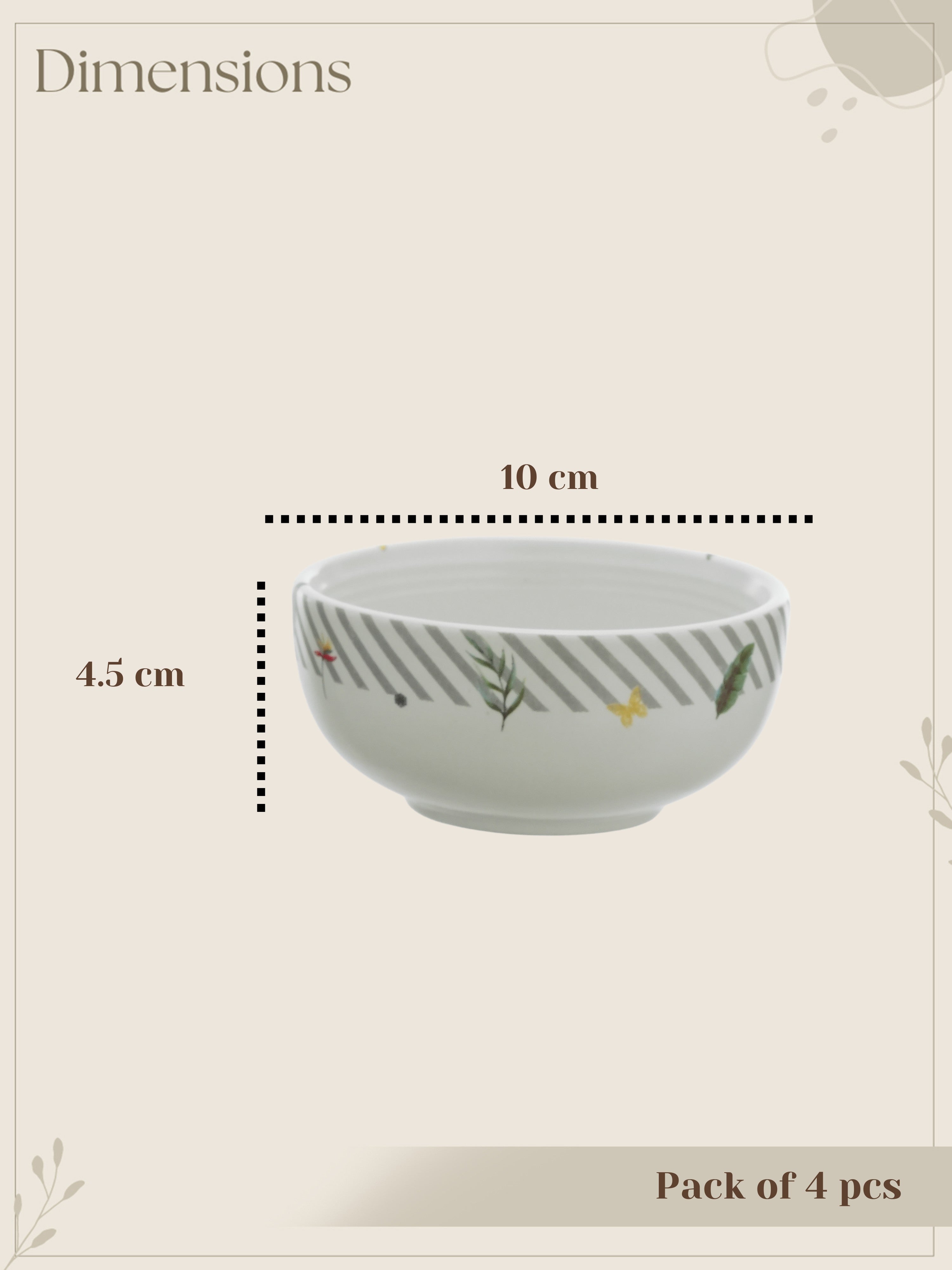 Tropical Mischief Porcelain Small Bowls (Pack of 4)