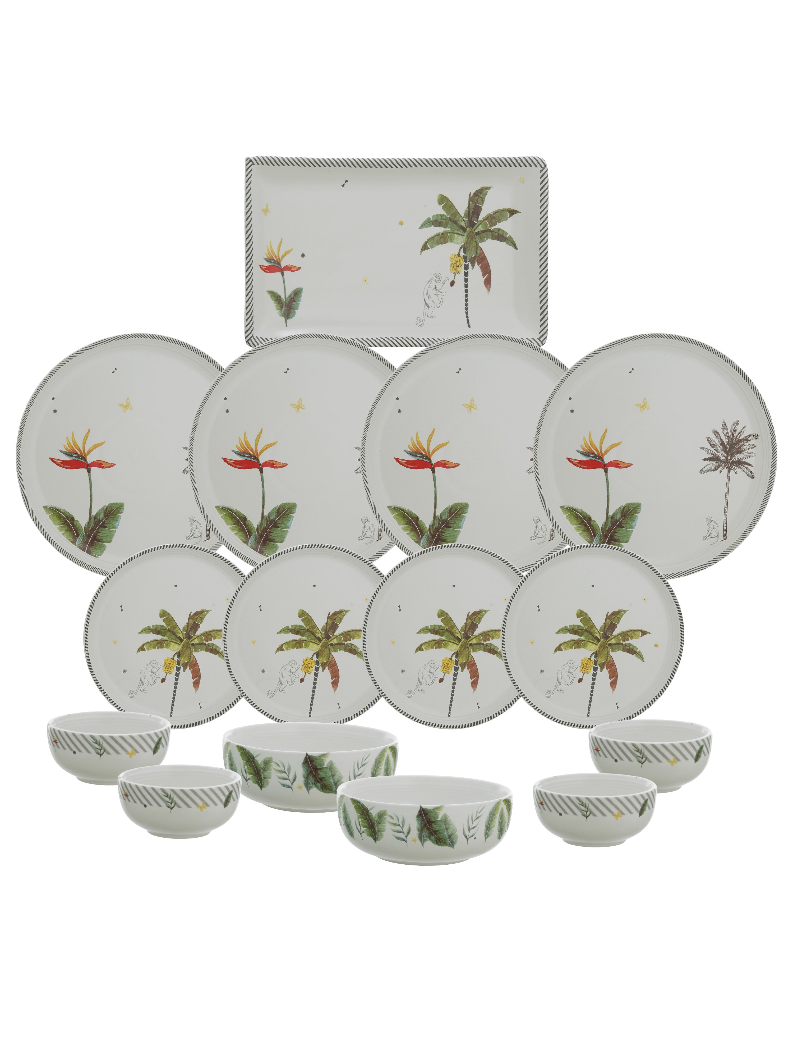 Tropical Mischief Porcelain Dinner Set (15 Pcs)