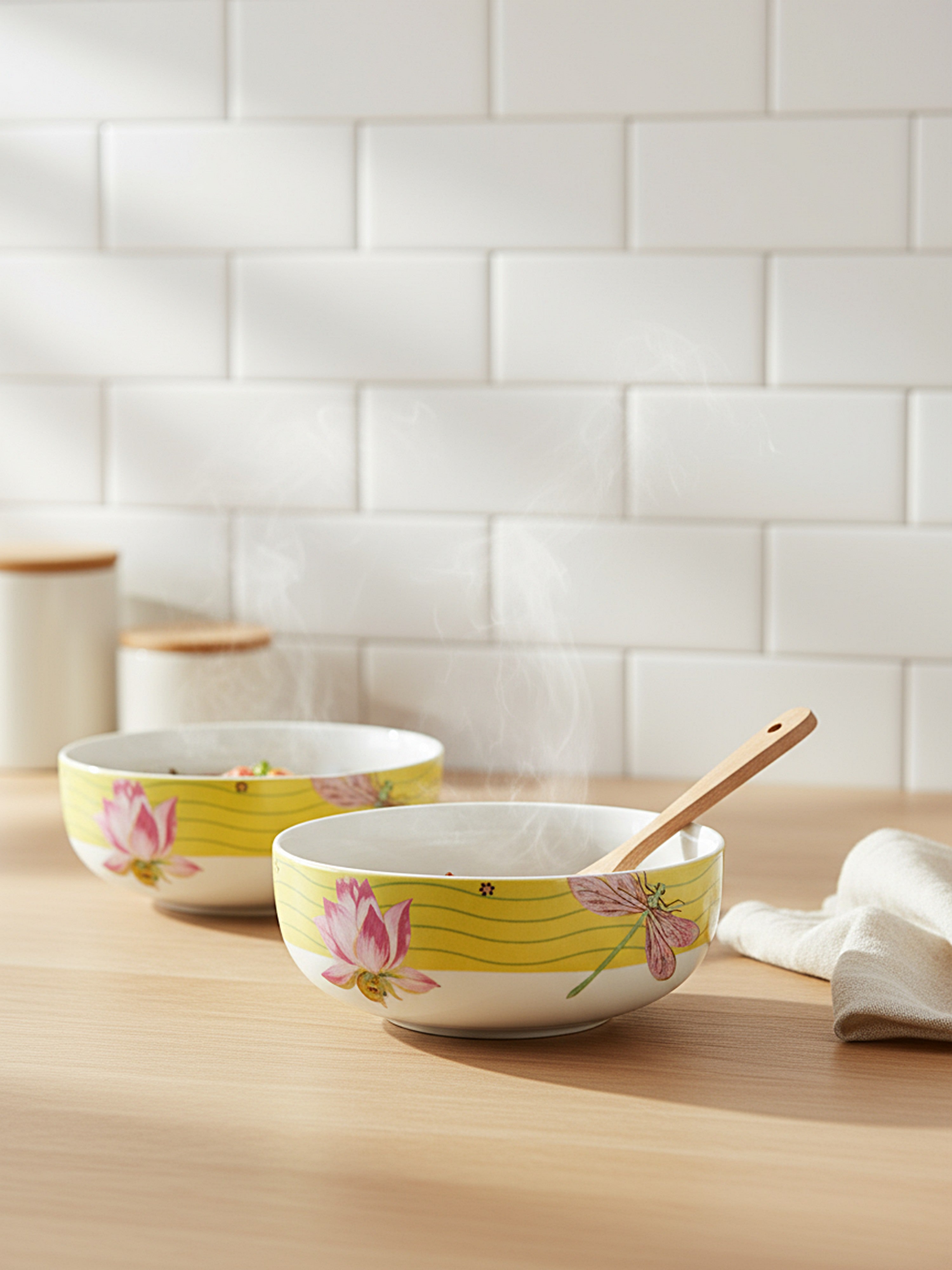 Dragonfly Bloom Porcelain Big Bowls