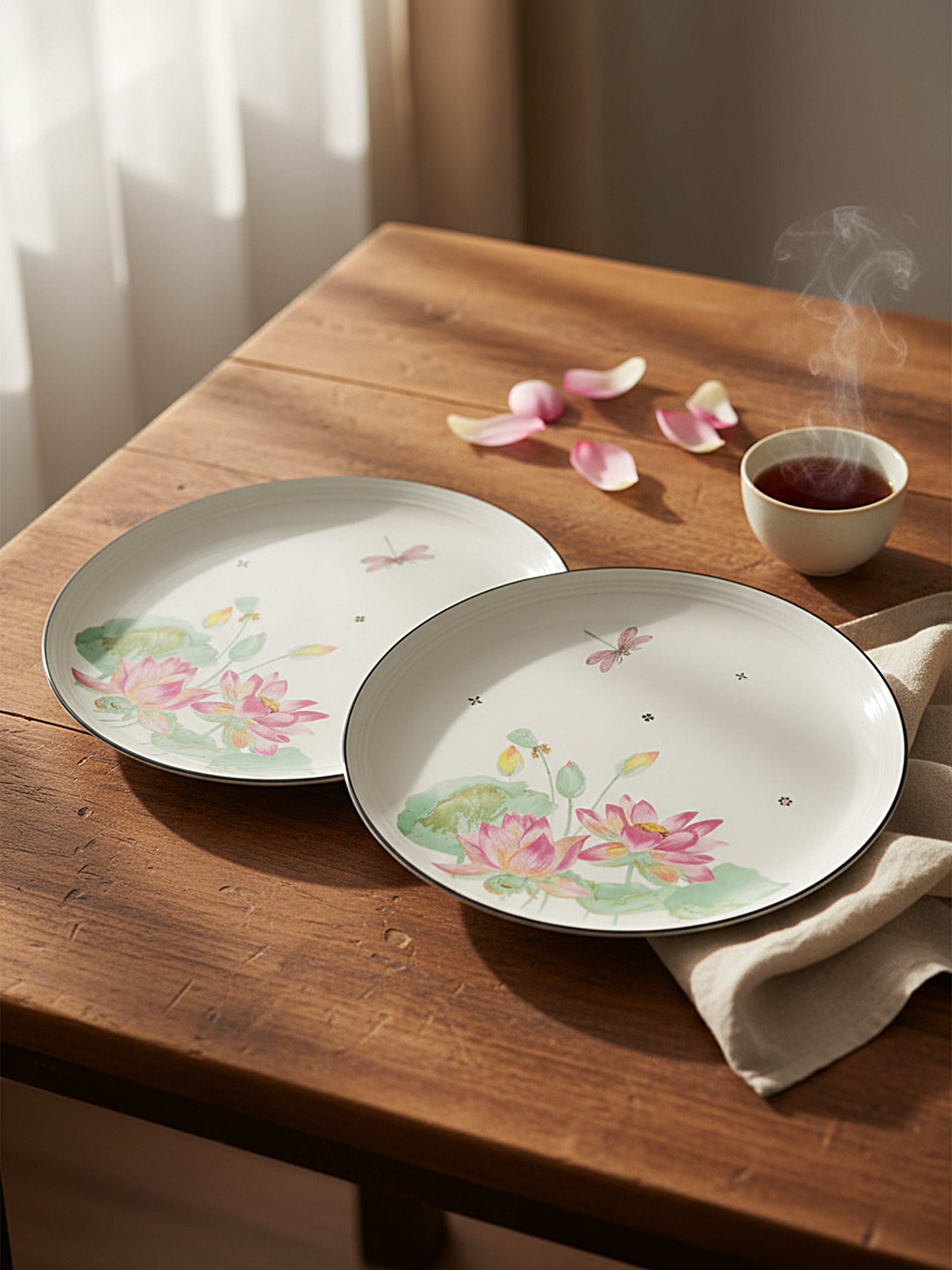 Dragonfly Bloom Porcelain Dinner Plates (Pack of 2)