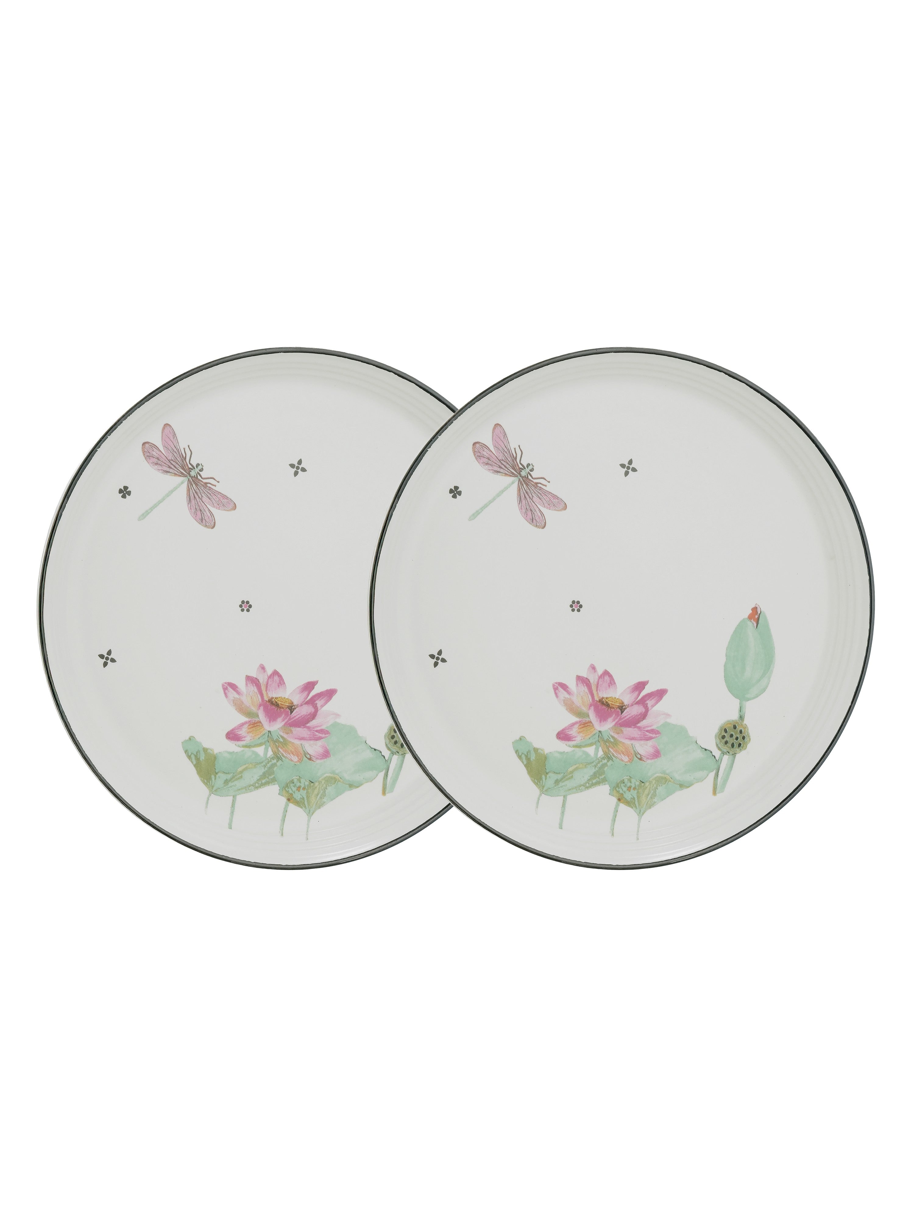Dragonfly Bloom Porcelain Quarter Plates (Pack of 2)
