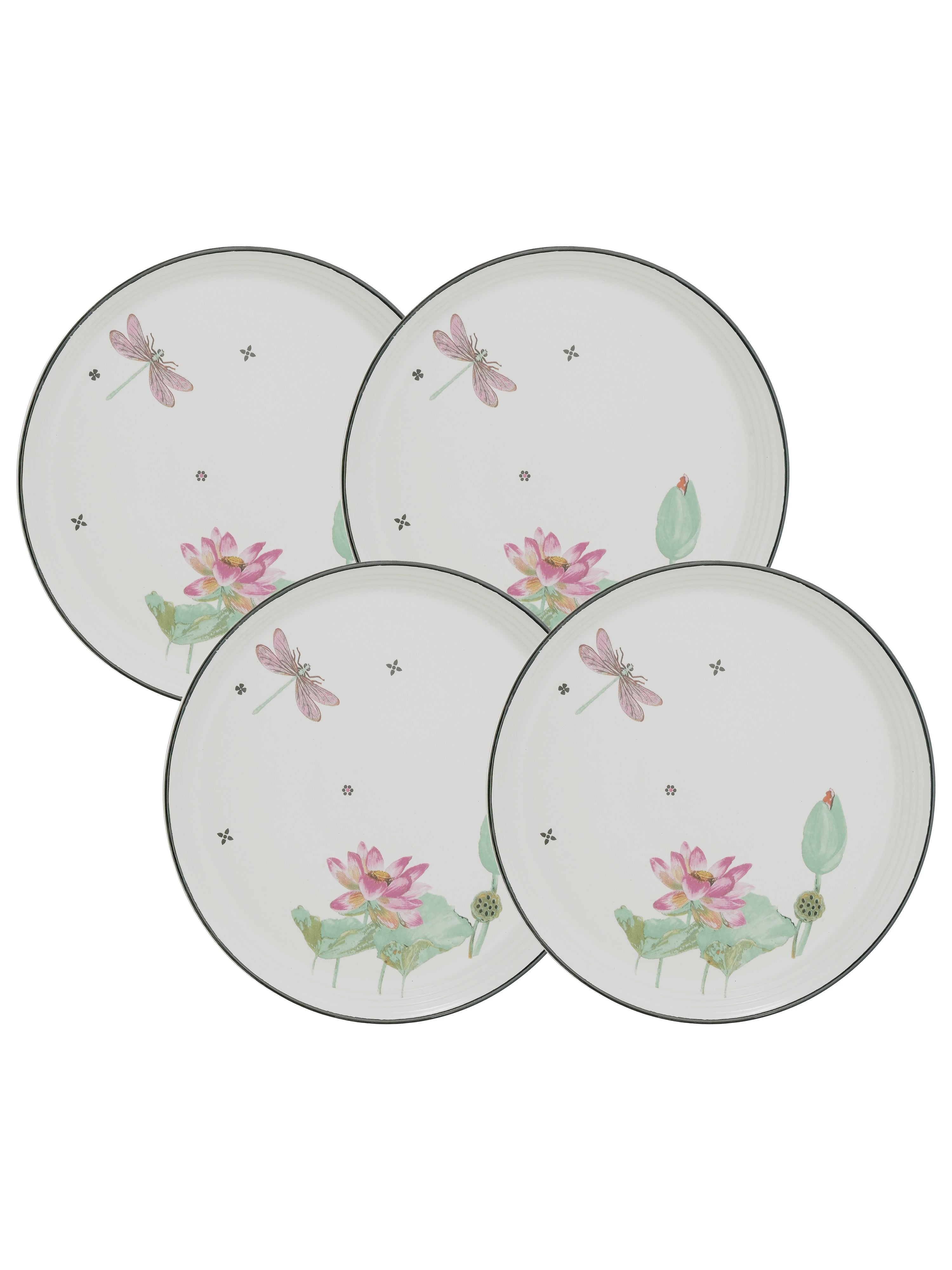 Dragonfly Bloom Porcelain Quarter Plates (Pack of 4)
