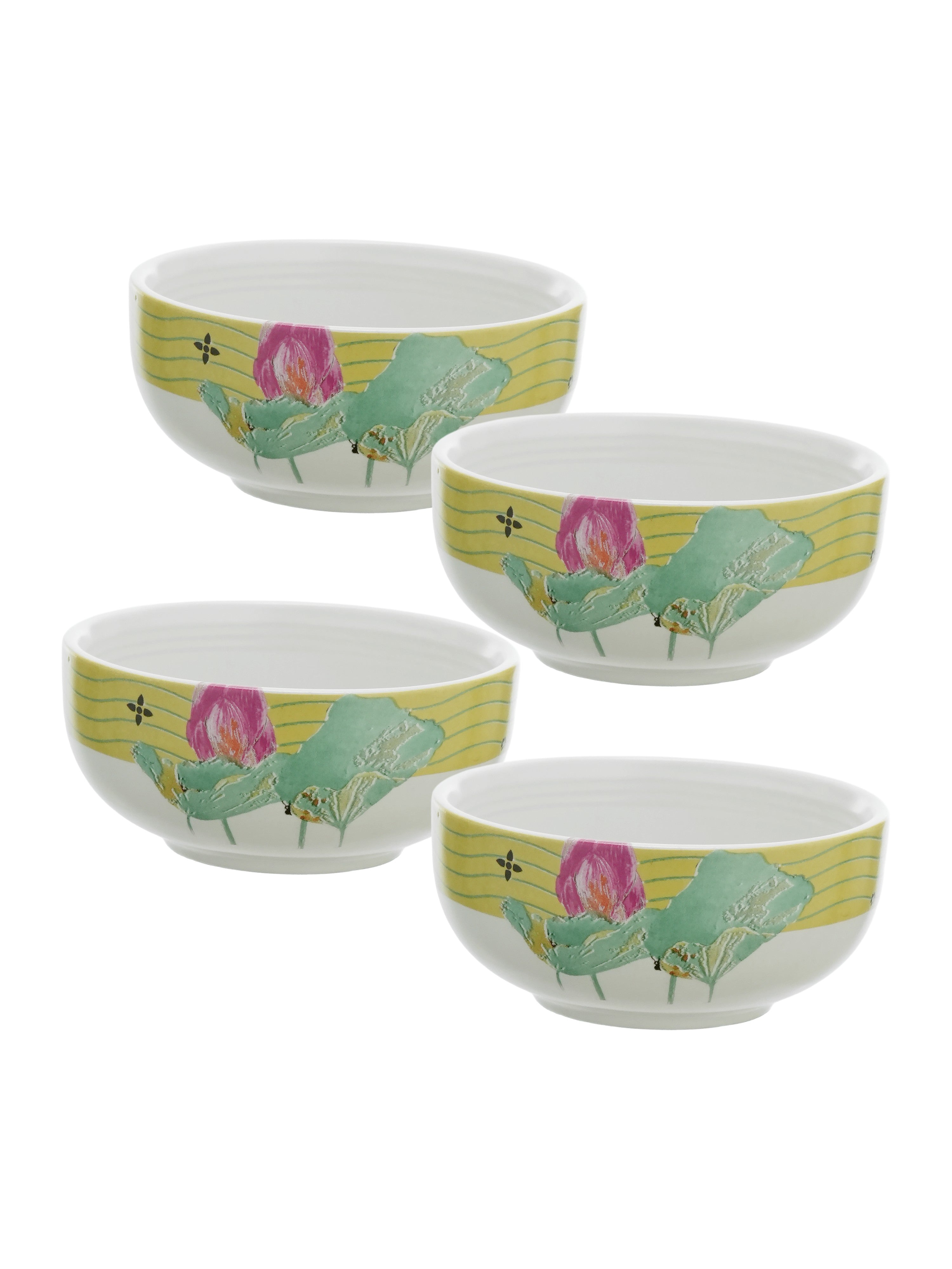 Dragonfly Bloom Porcelain Small Bowls (Pack of 4)
