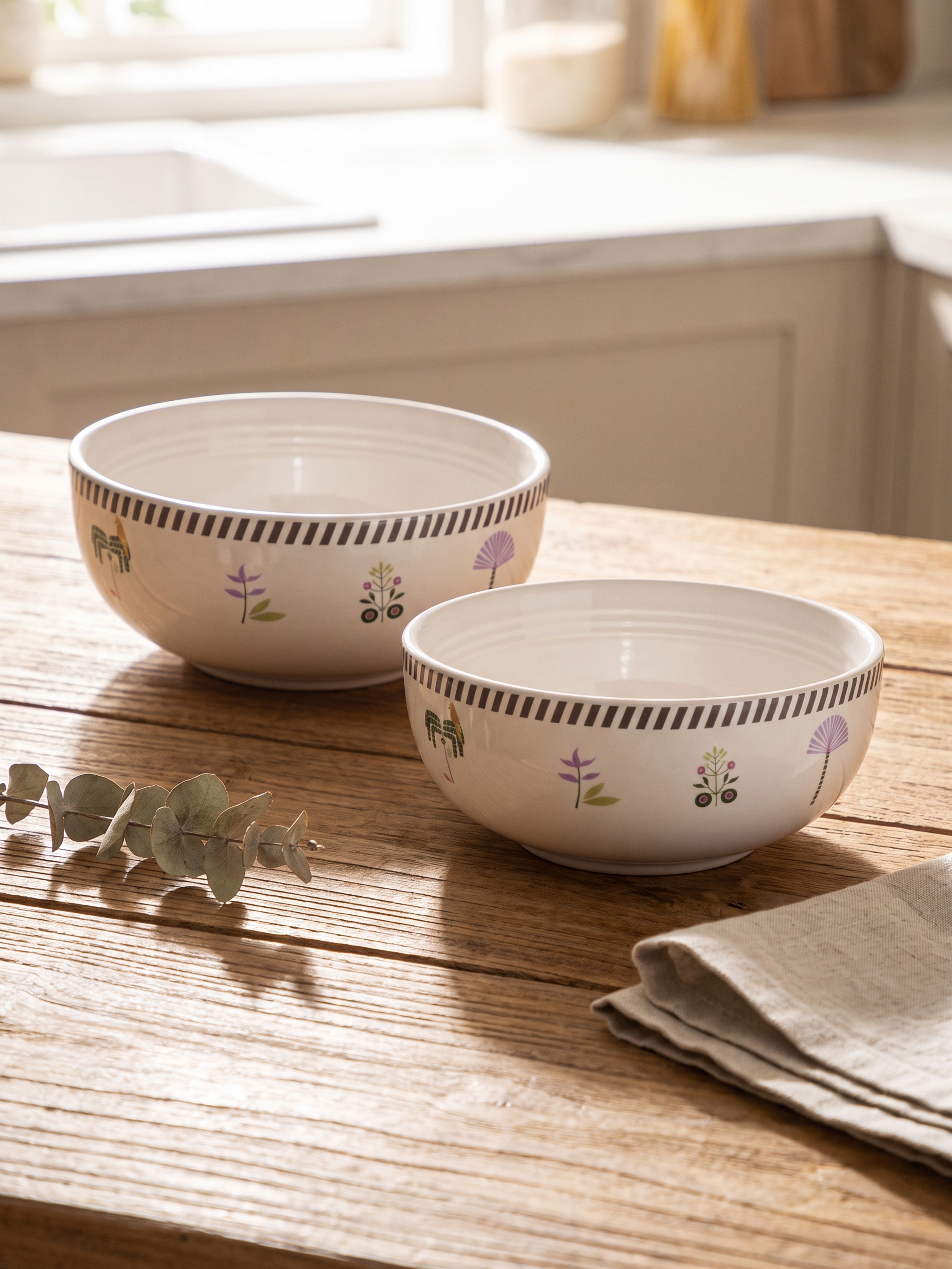 Island Bloom Porcelain Big Bowls