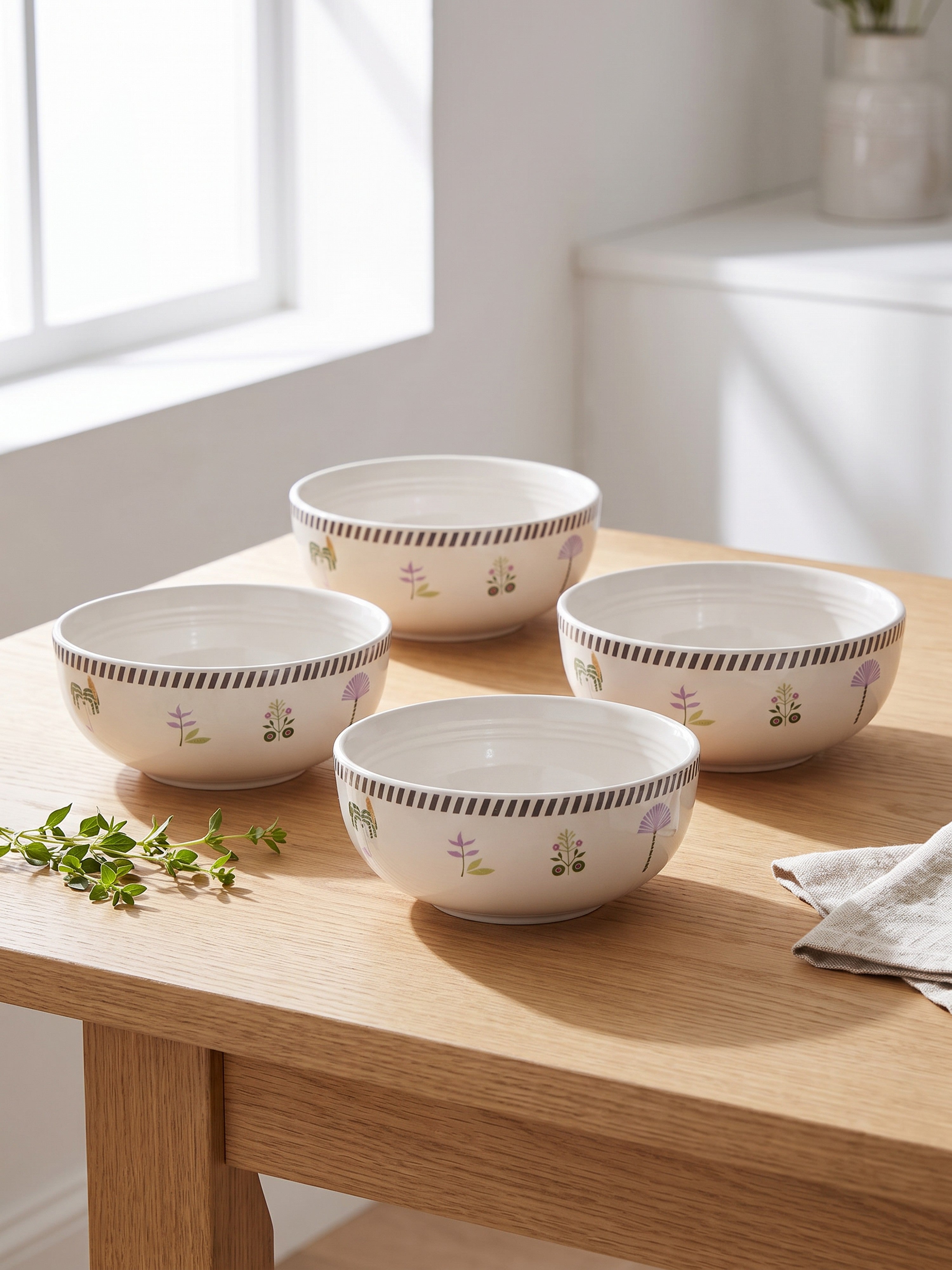 Island Bloom Porcelain Big Bowls