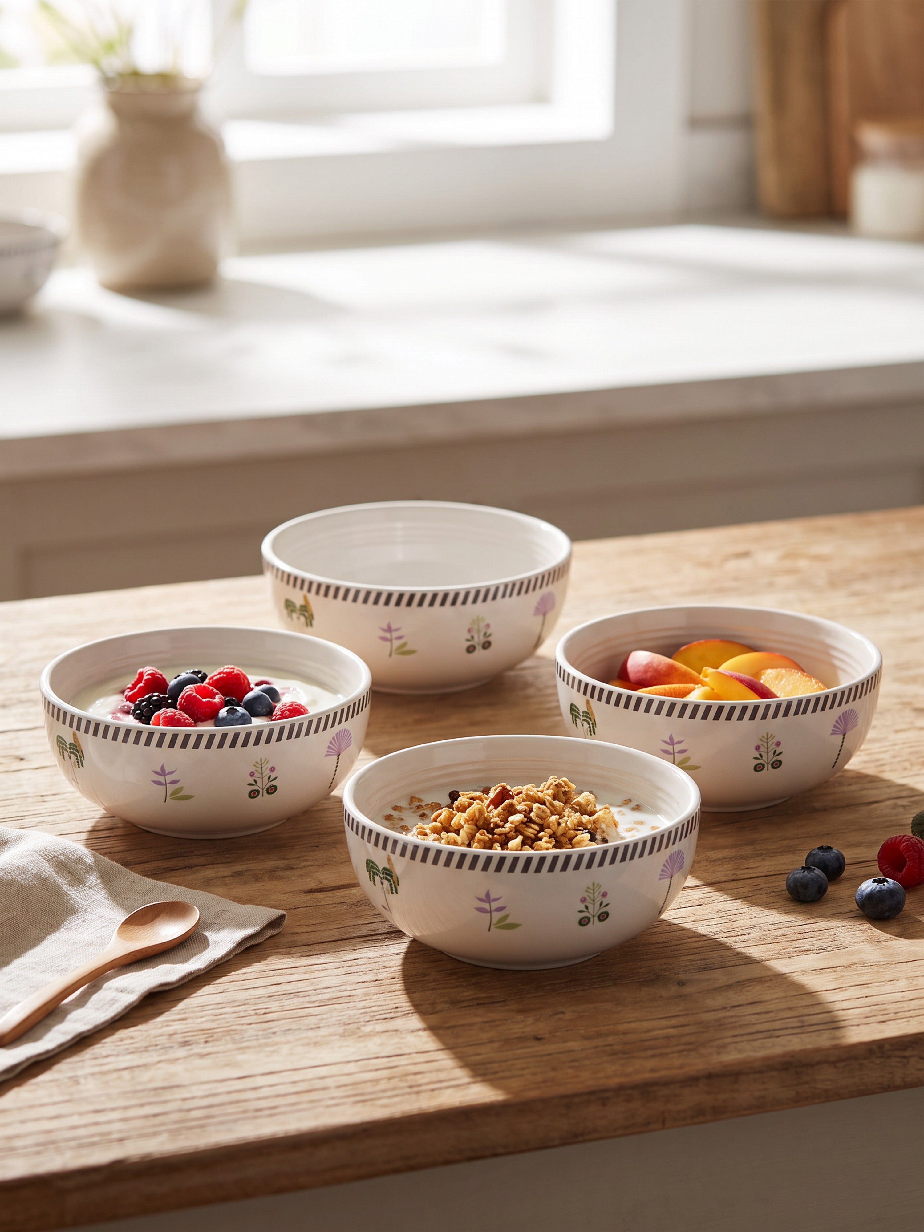 Island Bloom Porcelain Big Bowls