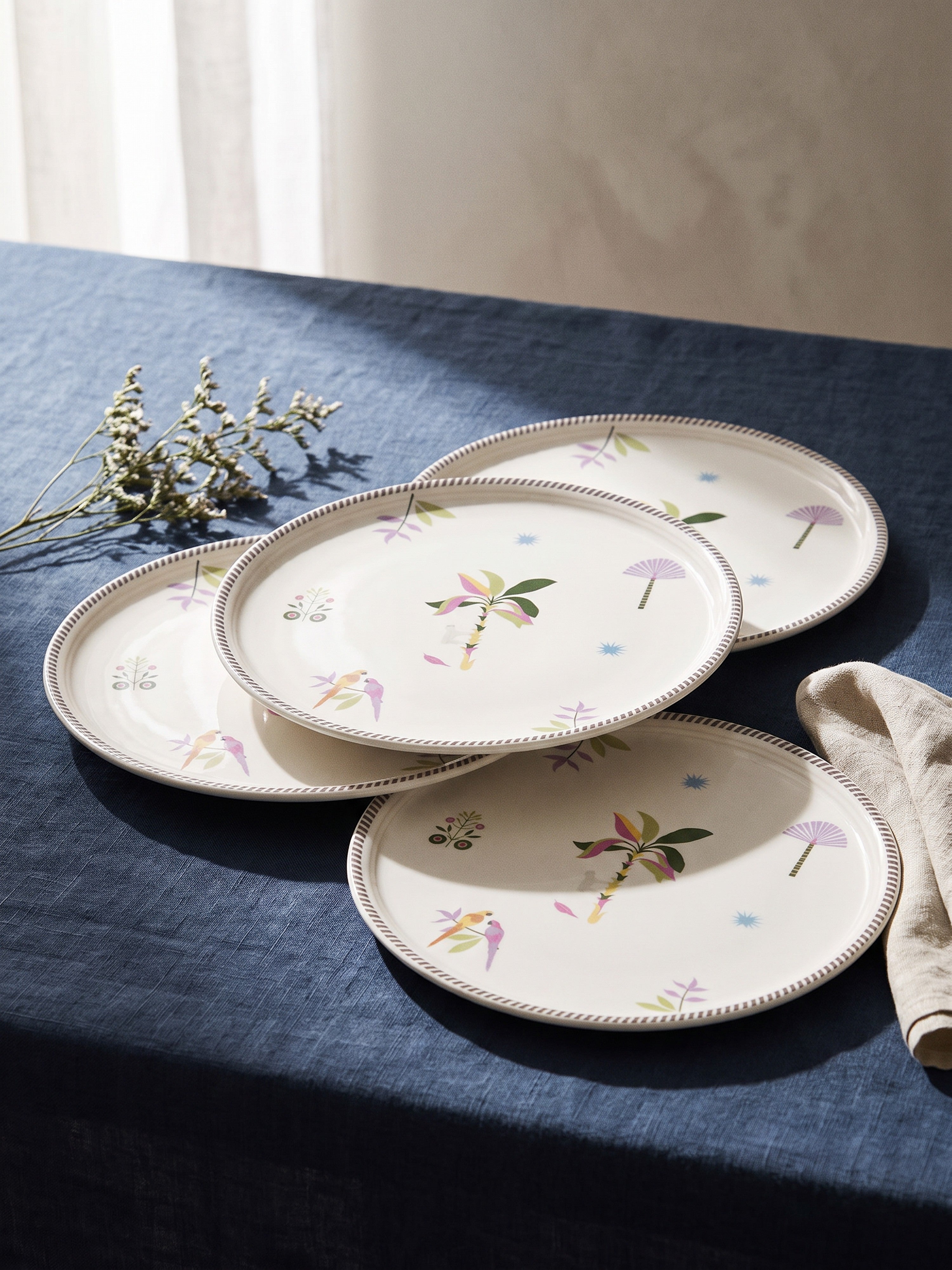 Island Bloom Porcelain Quarter Plates
