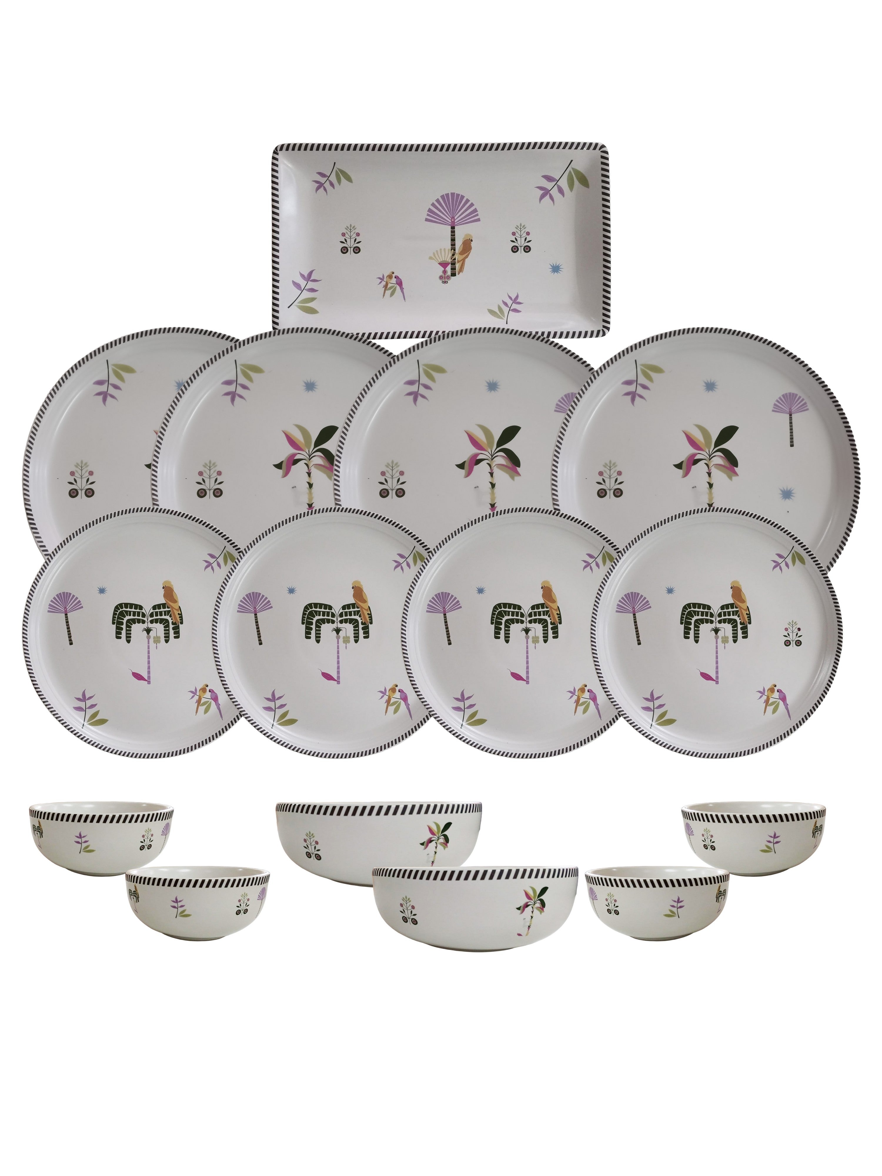 Island Bloom Porcelain Dinner Set (15 Pcs)