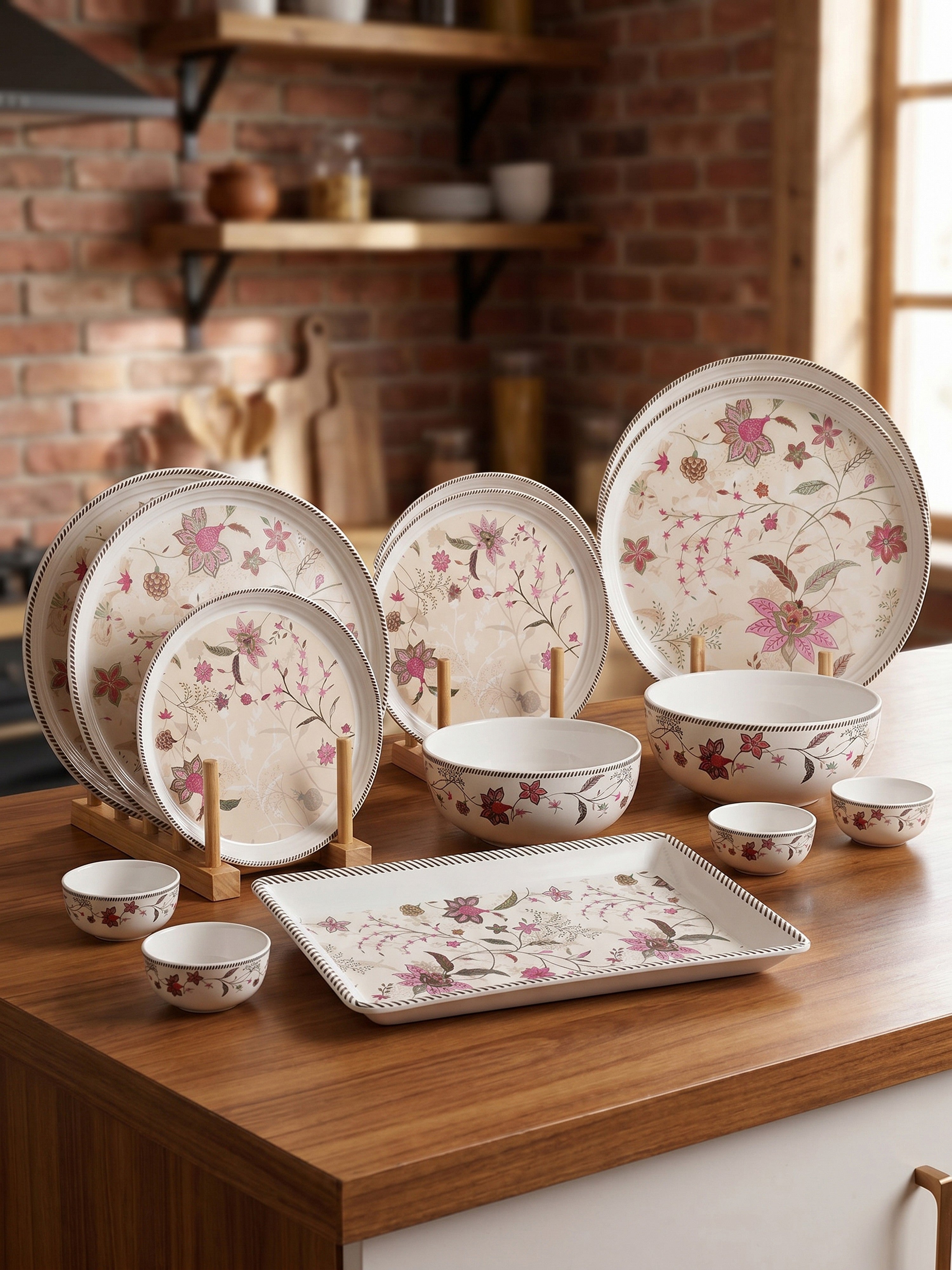 BlossomServe Porcelain Dinner Set (15 Pcs)