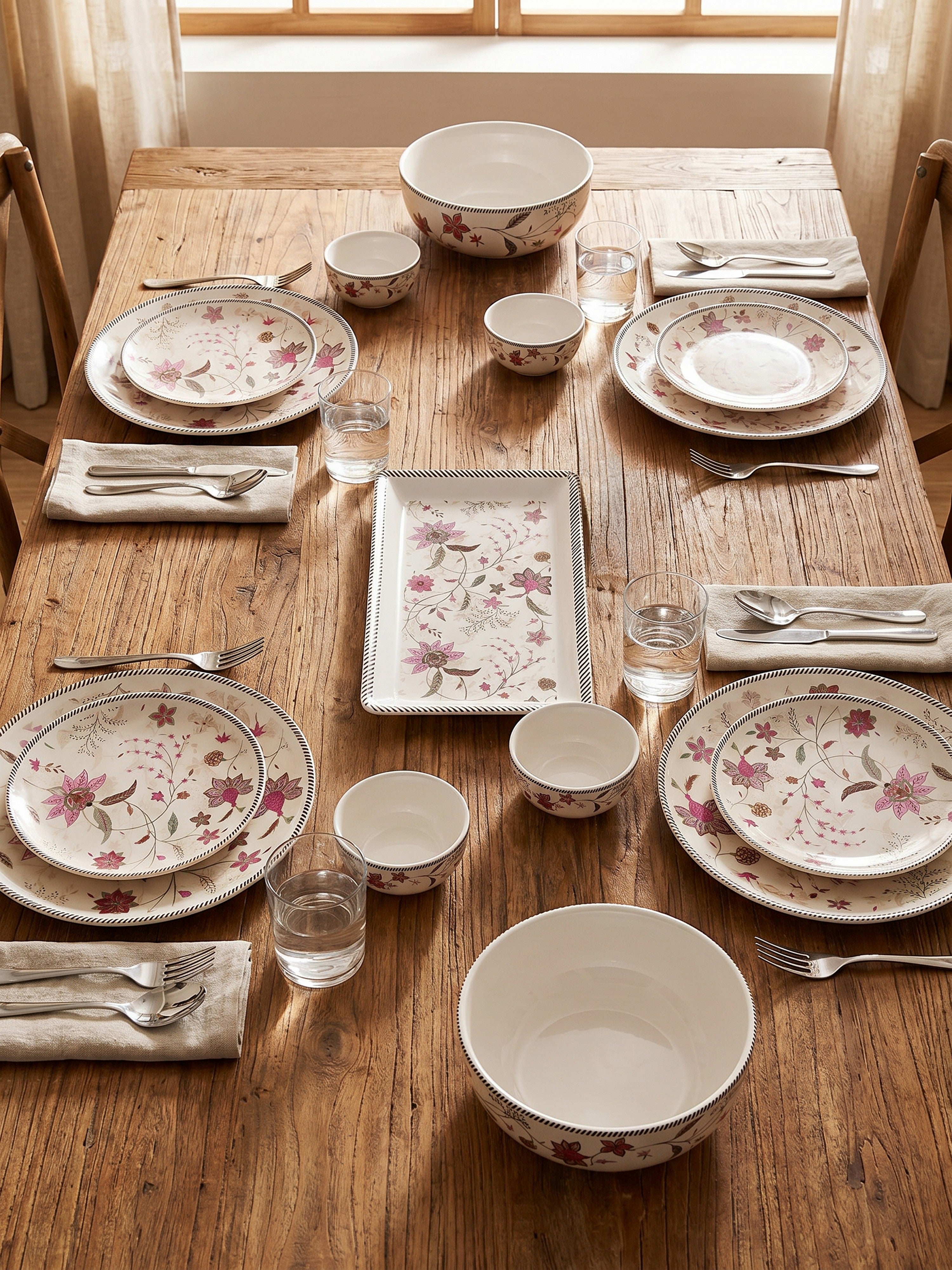 BlossomServe Porcelain Dinner Set (15 Pcs)