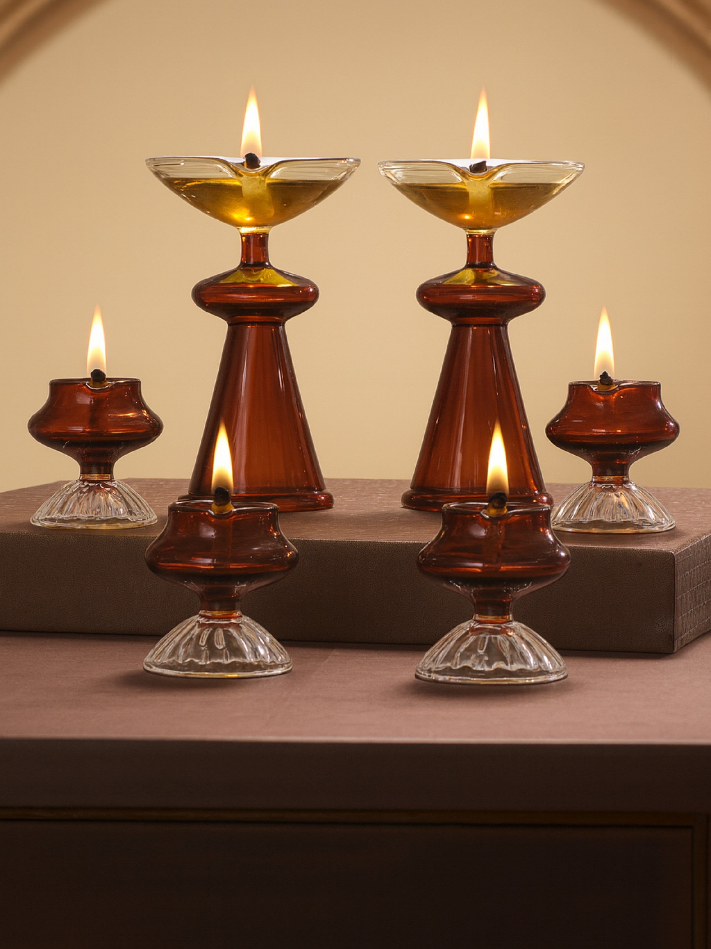 AmberAura Diya Trio