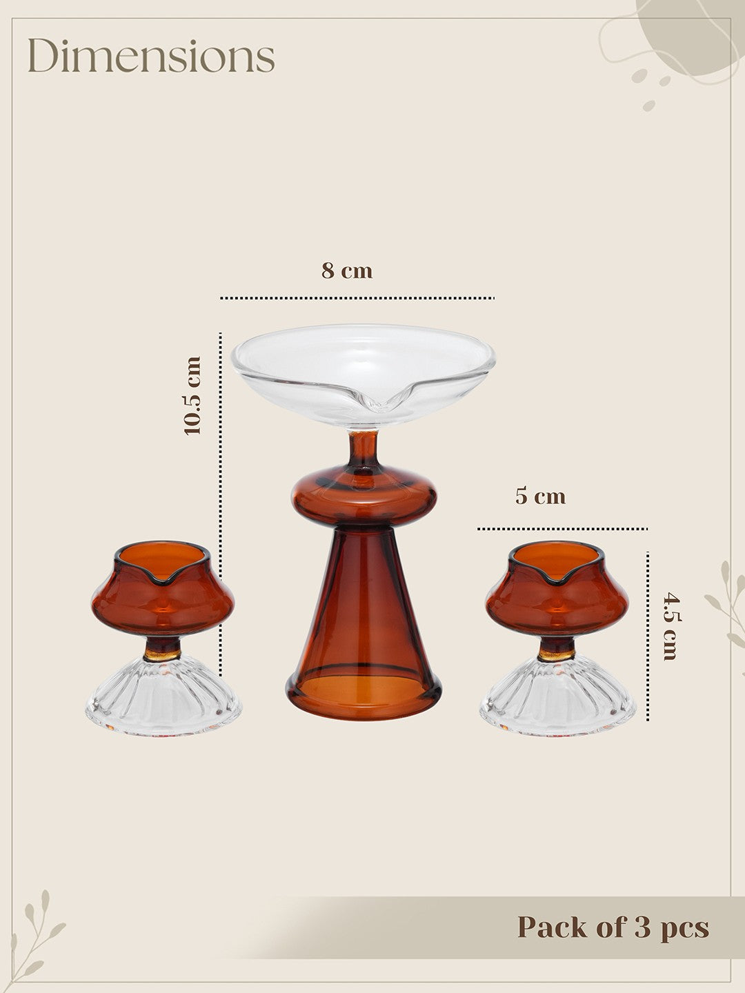 AmberAura Diya Trio