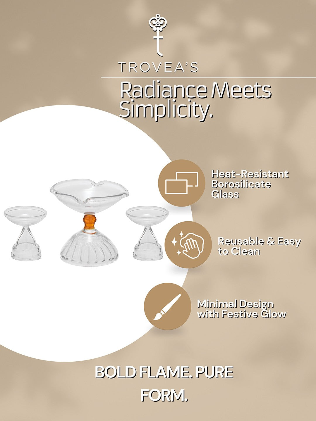 DeepAura Clear Diya Set