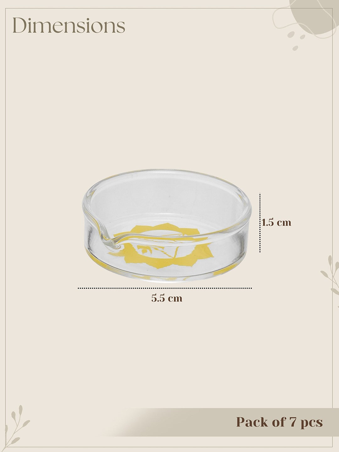 ChakraGlow Glass Diyas (Pack of 7)