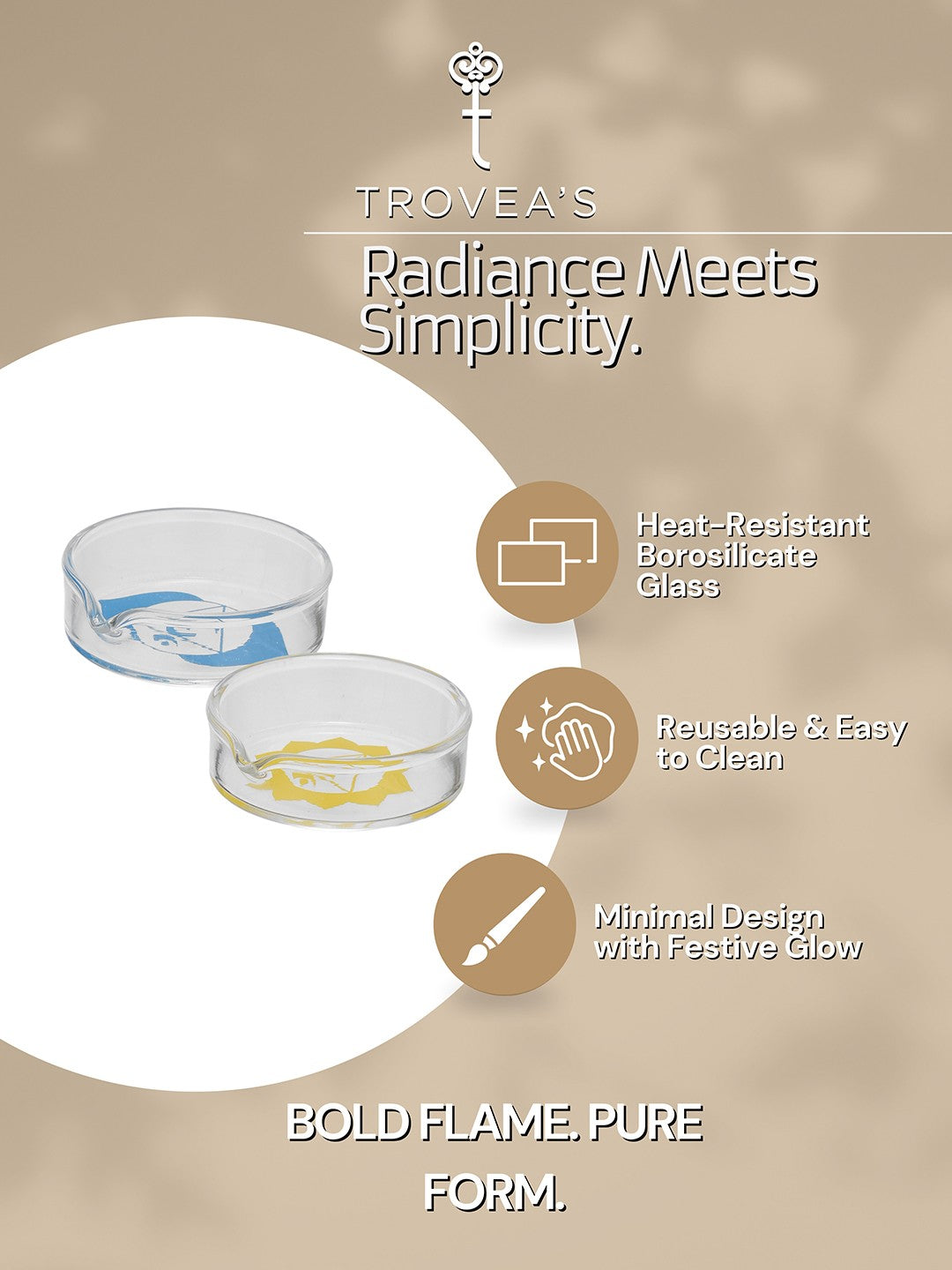 ChakraGlow Glass Diyas (Pack of 7)