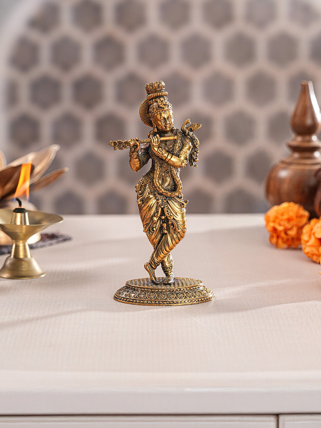 NavaShree Krishna Brass Idol