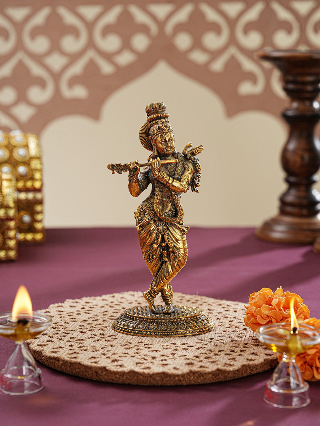 NavaShree Krishna Brass Idol