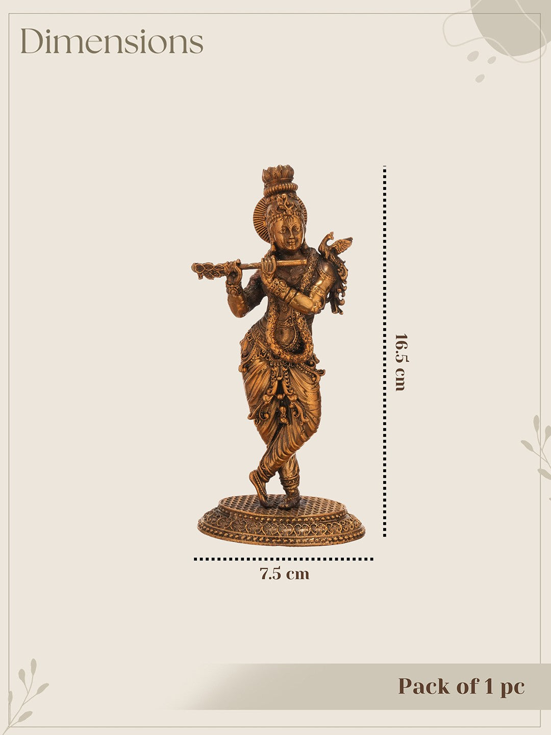 NavaShree Krishna Brass Idol