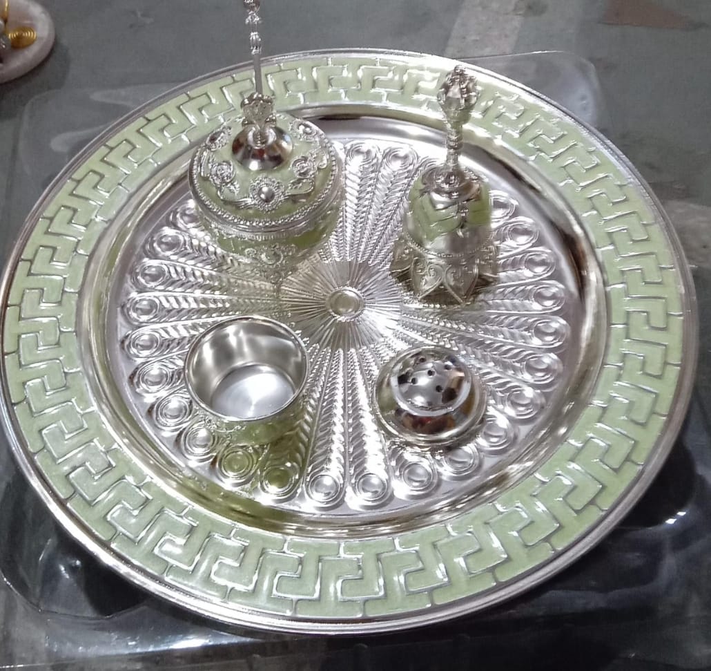 Anantya Enamel Pooja Set - ASSORTED Colour