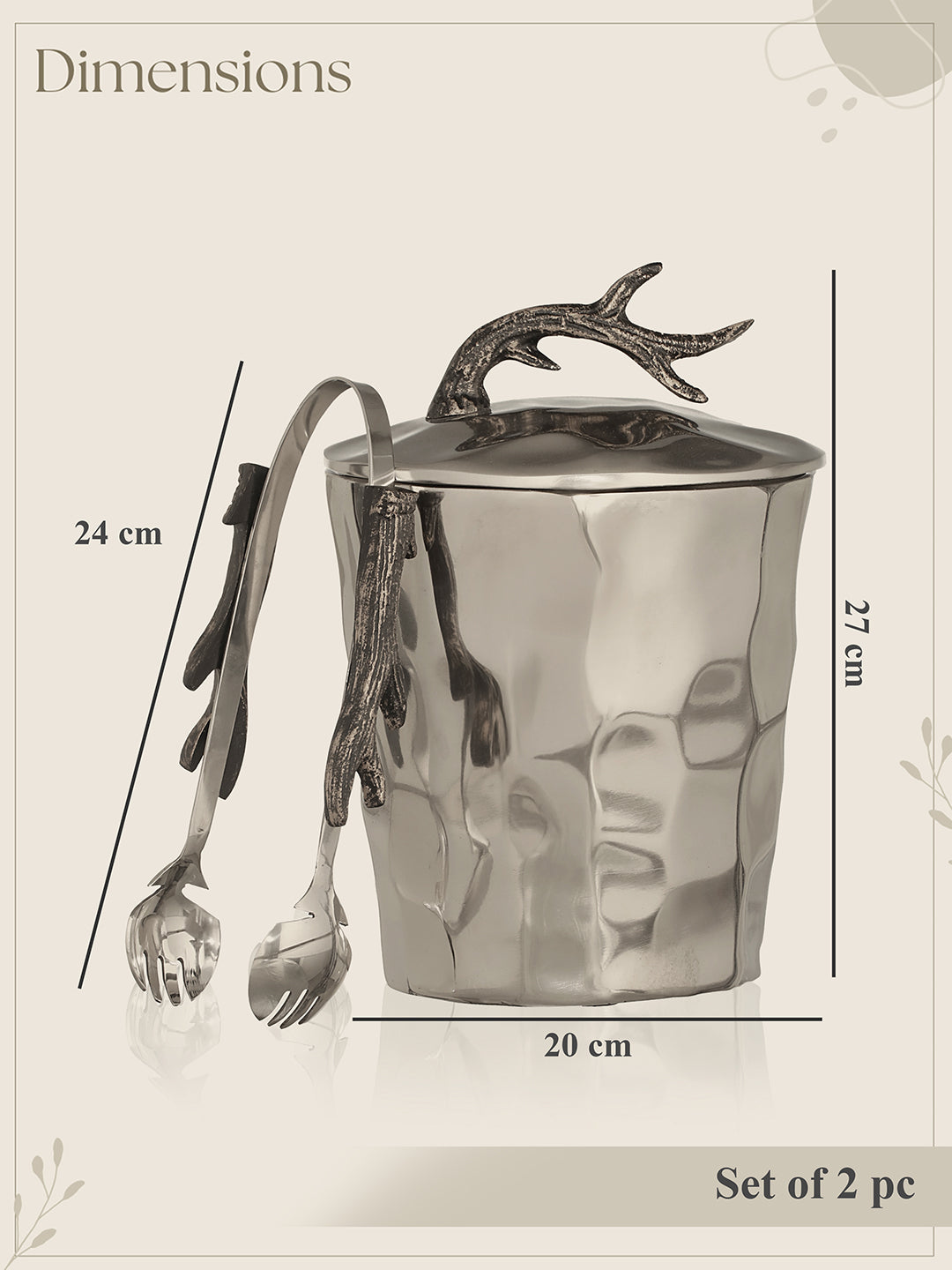 Botanical Chill Ice Bucket with Tongs