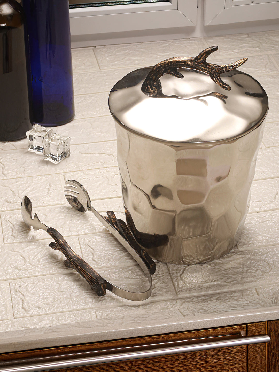 Botanical Chill Ice Bucket with Tongs