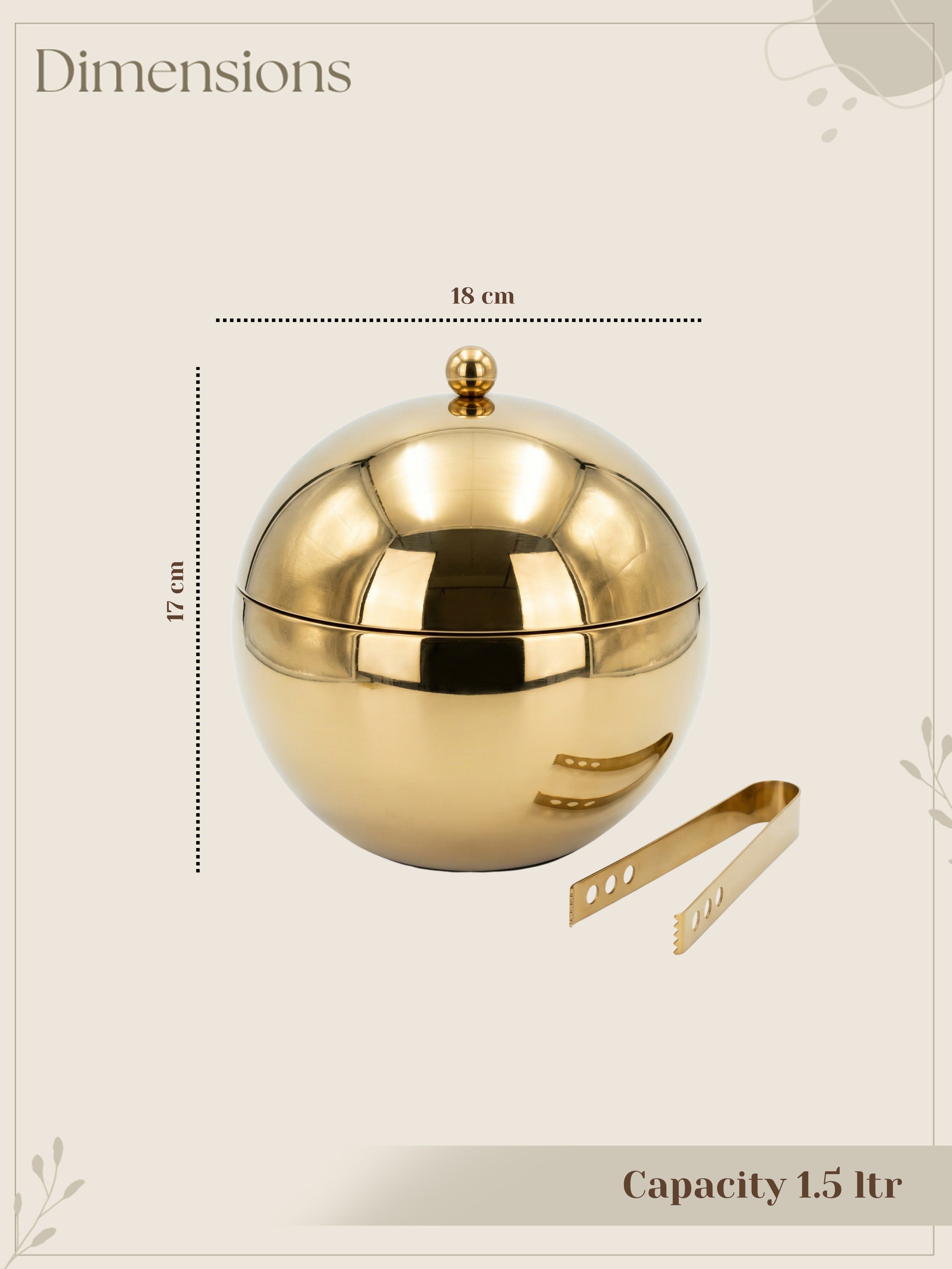 The Golden Atlas Ice Bucket with Tongs