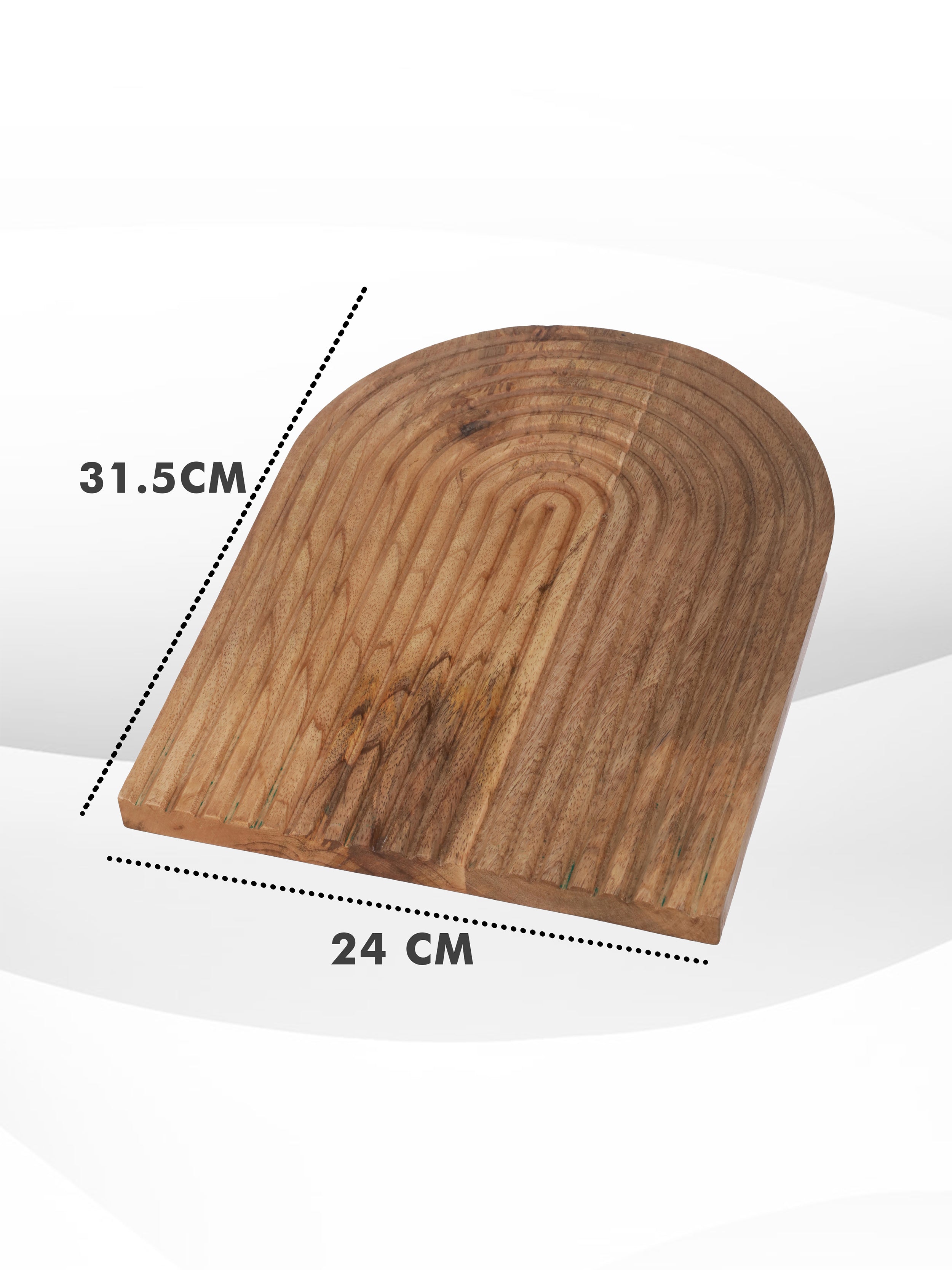 HANDCRAFTED WOODEN HALF MOON PLATTER