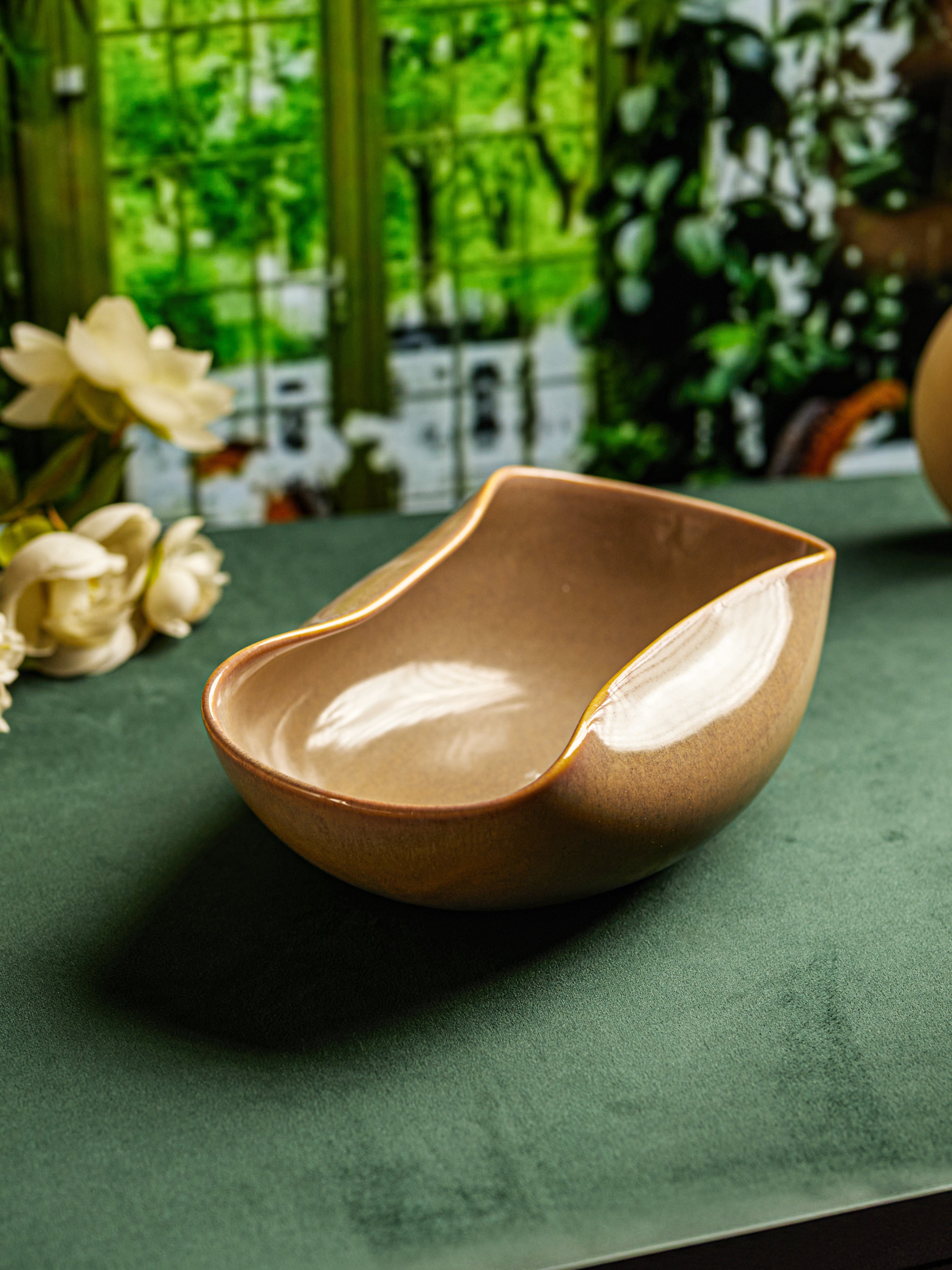 Ceramic Dust Brown Fruit Bowl