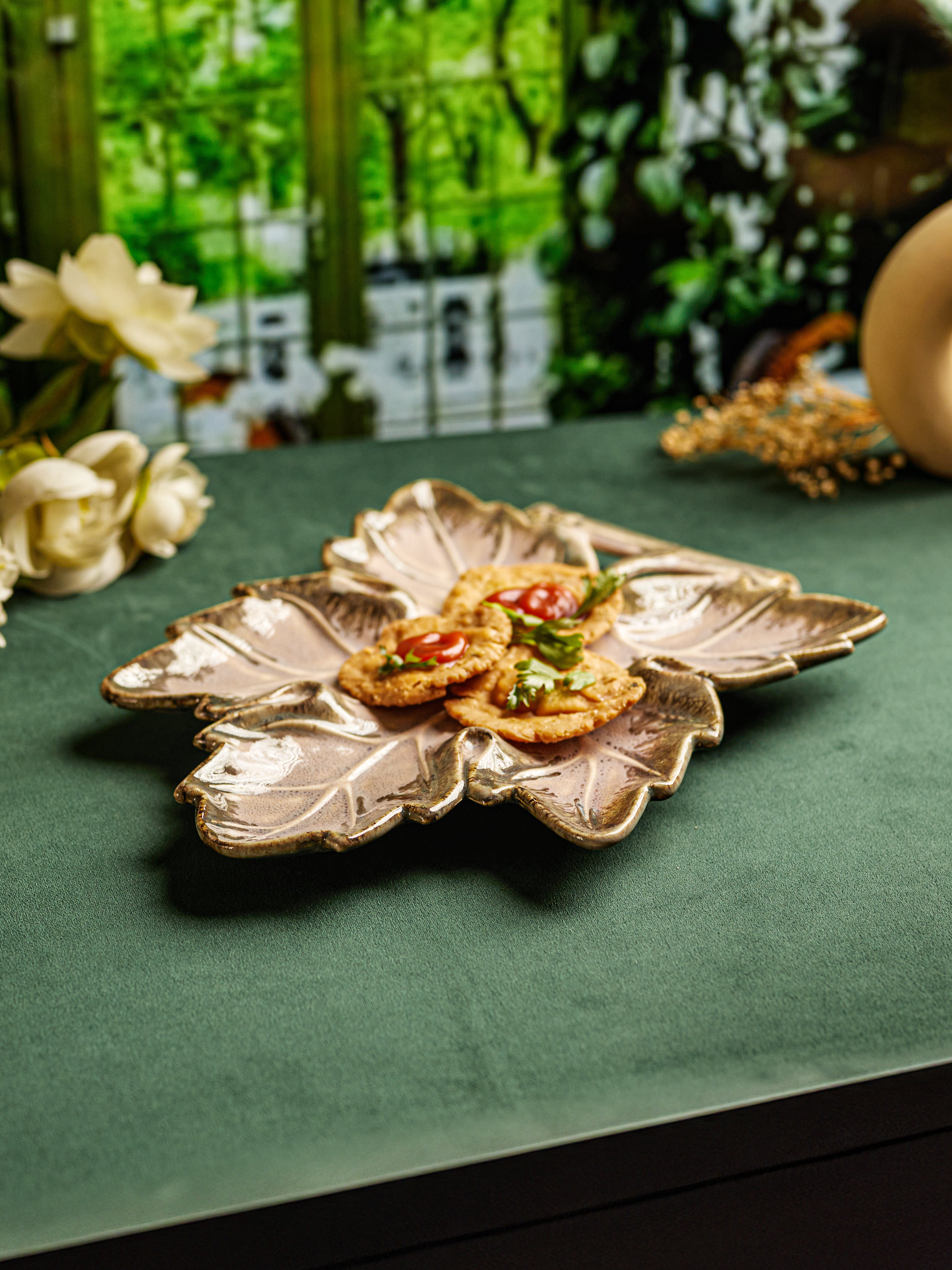 Leaf Ceramic Serving Platter