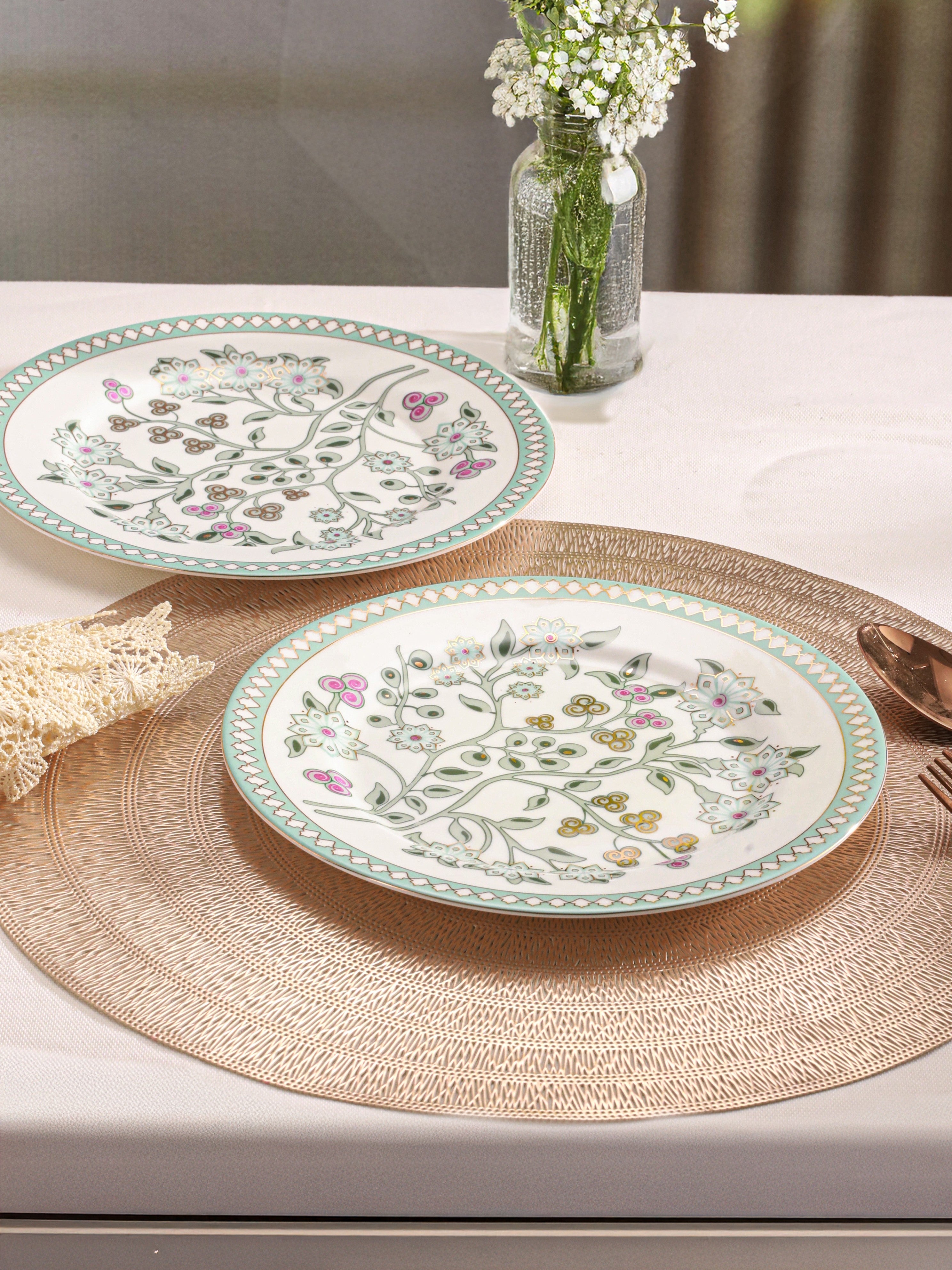 Sea Side Bloom 24K Gold Plated Quarter Plate