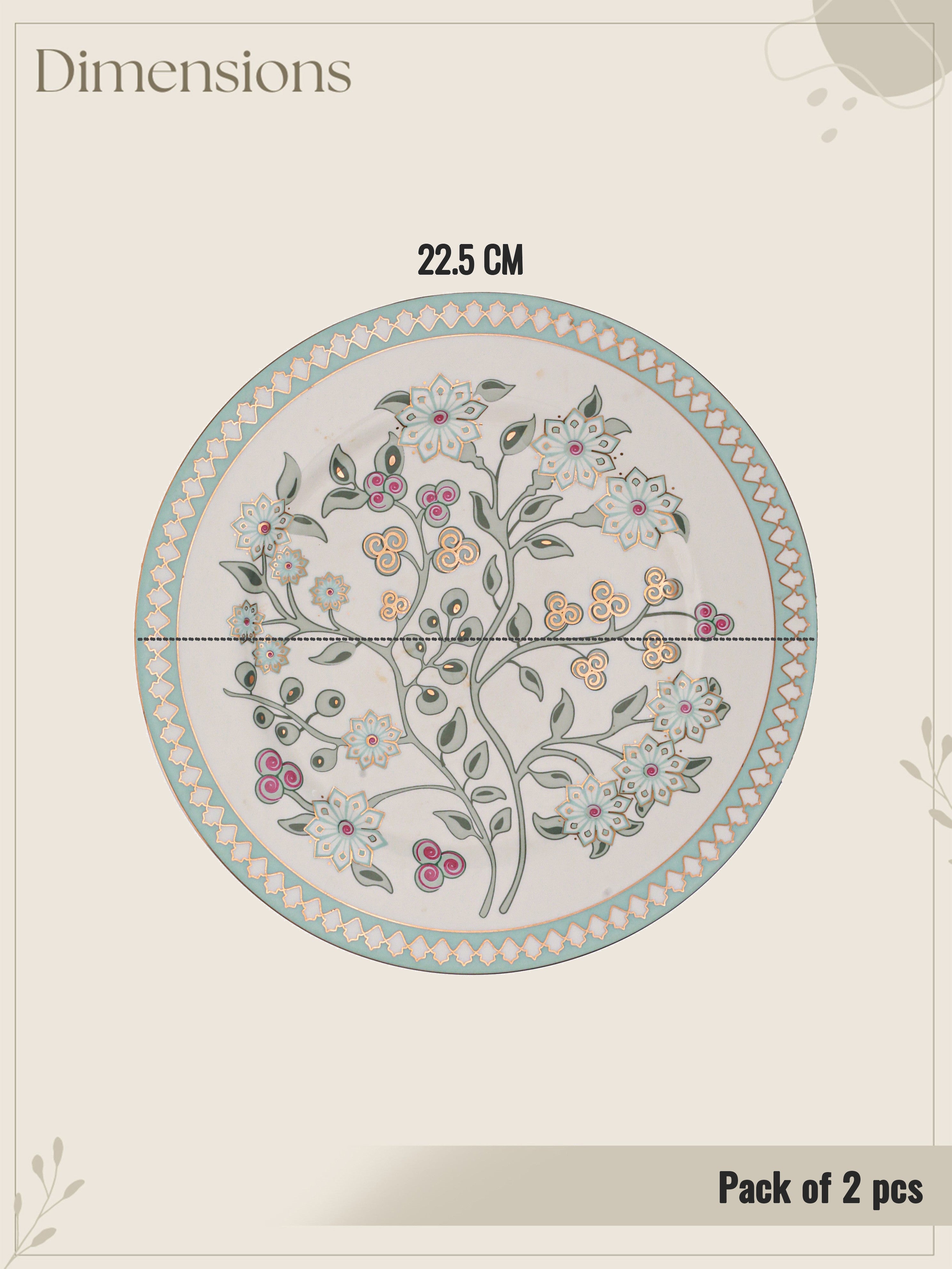 Sea Side Bloom 24K Gold Plated Quarter Plate