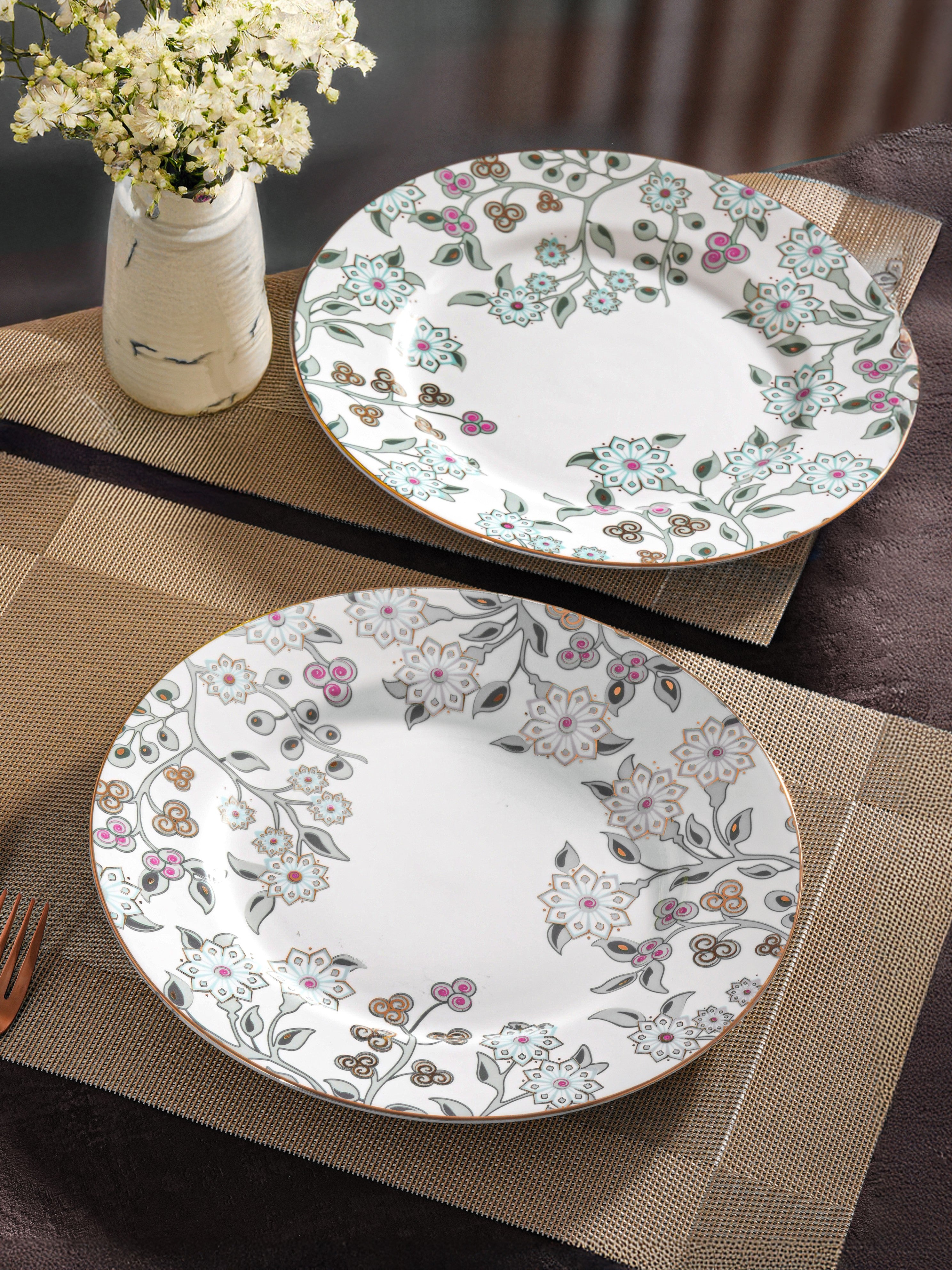 Sea Side Bloom 24K Gold Plated Dinner Plate